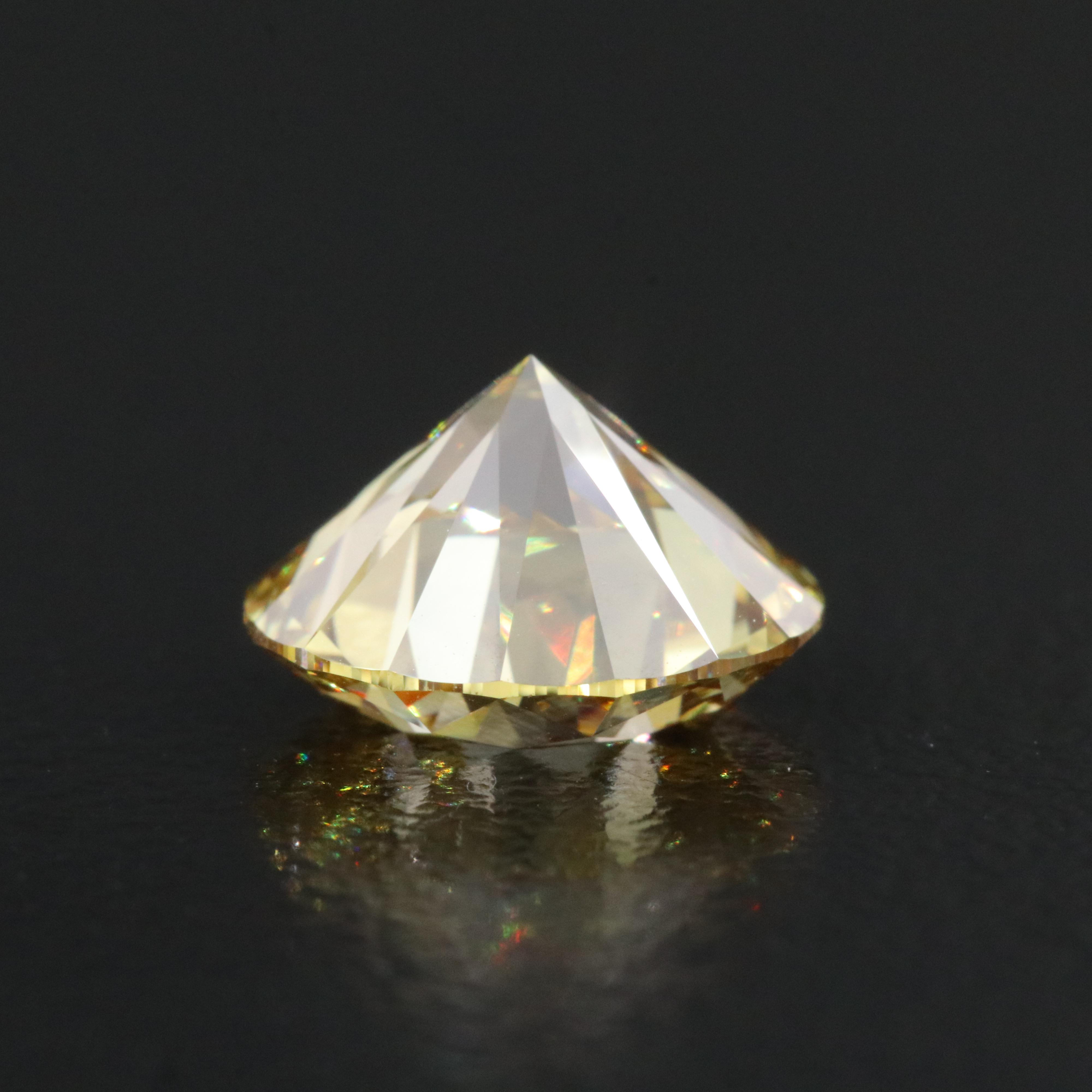 Loose 2.95 CT Lab Grown Fancy Yellow Diamond with IGI Report