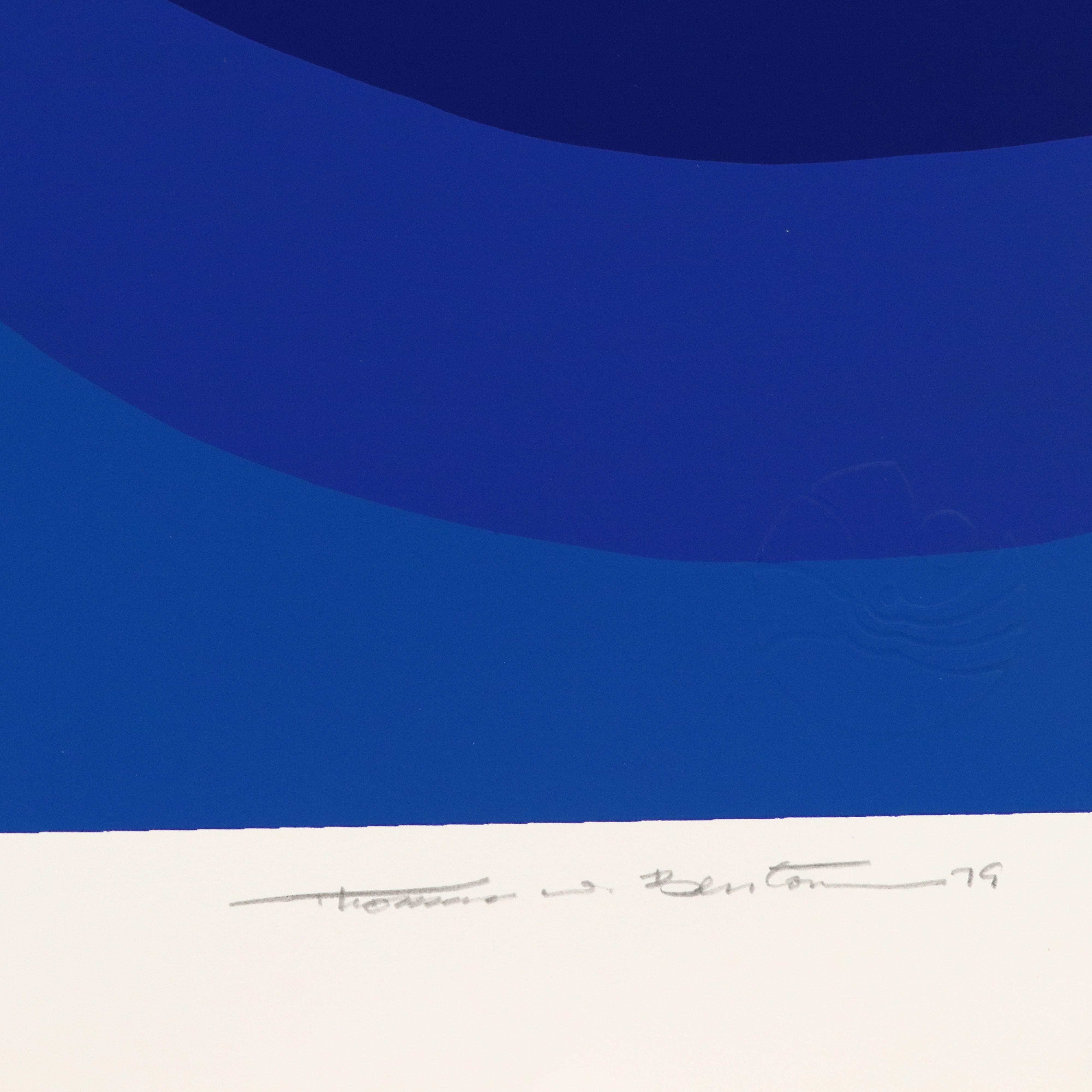 Thomas Whelan Benton Abstract Serigraph "White Cap," 1979