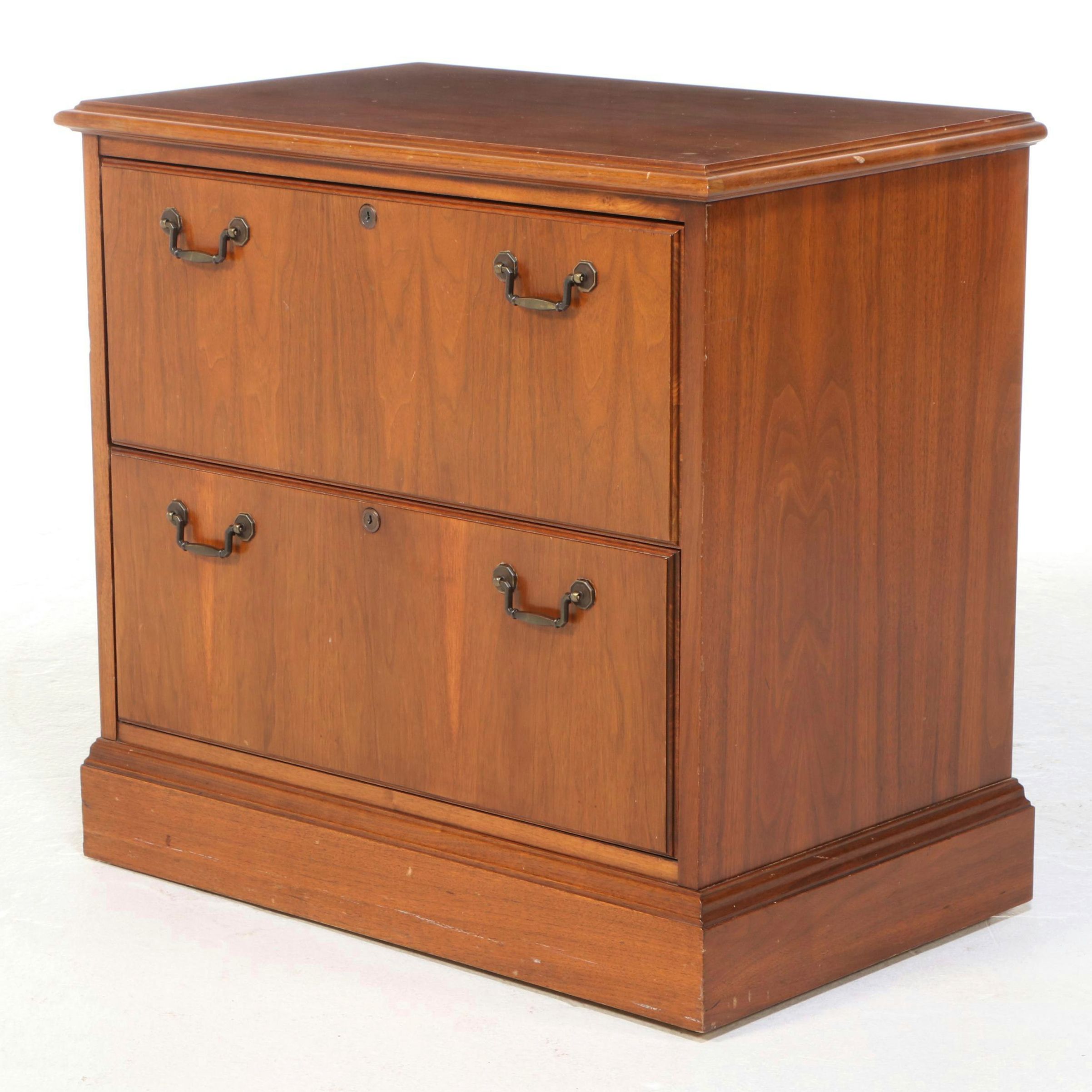 Walnut Two-Drawer Lateral File Cabinet