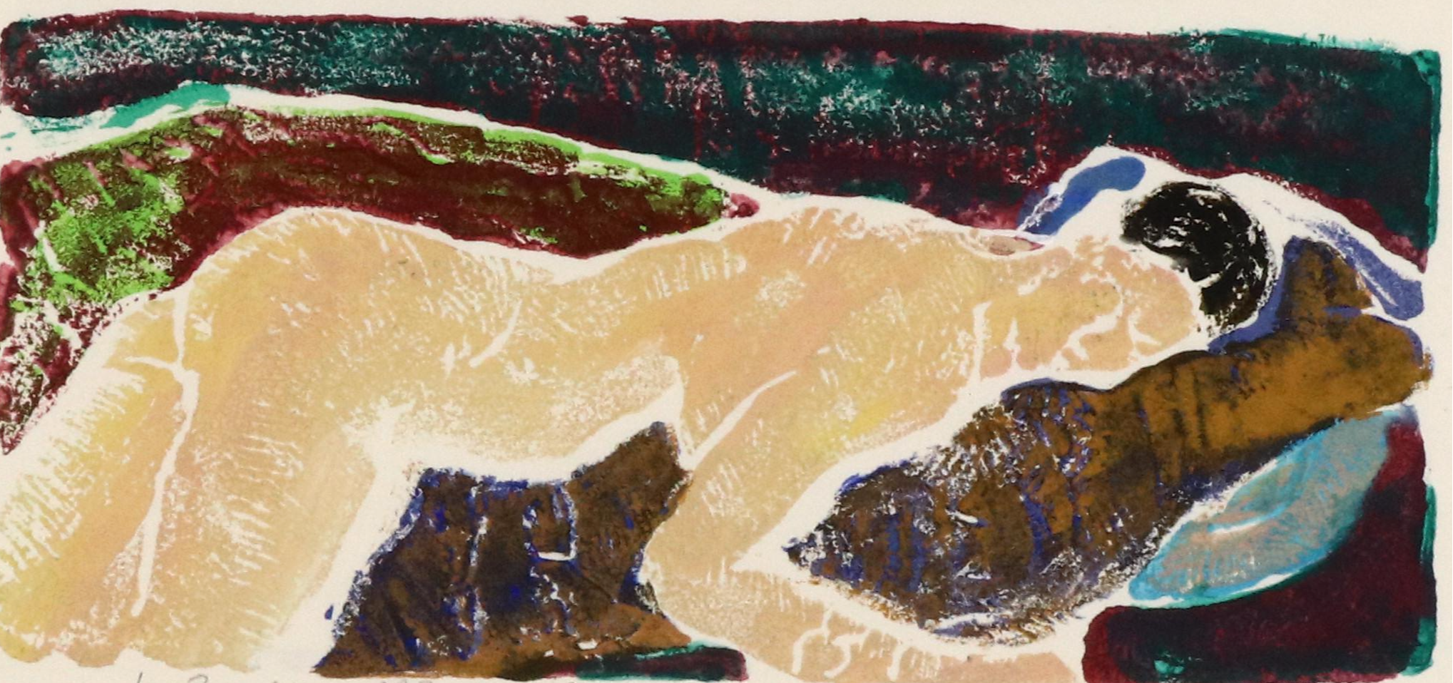 Lois Borgenicht Reclining Nude Soft Block Print, 2000