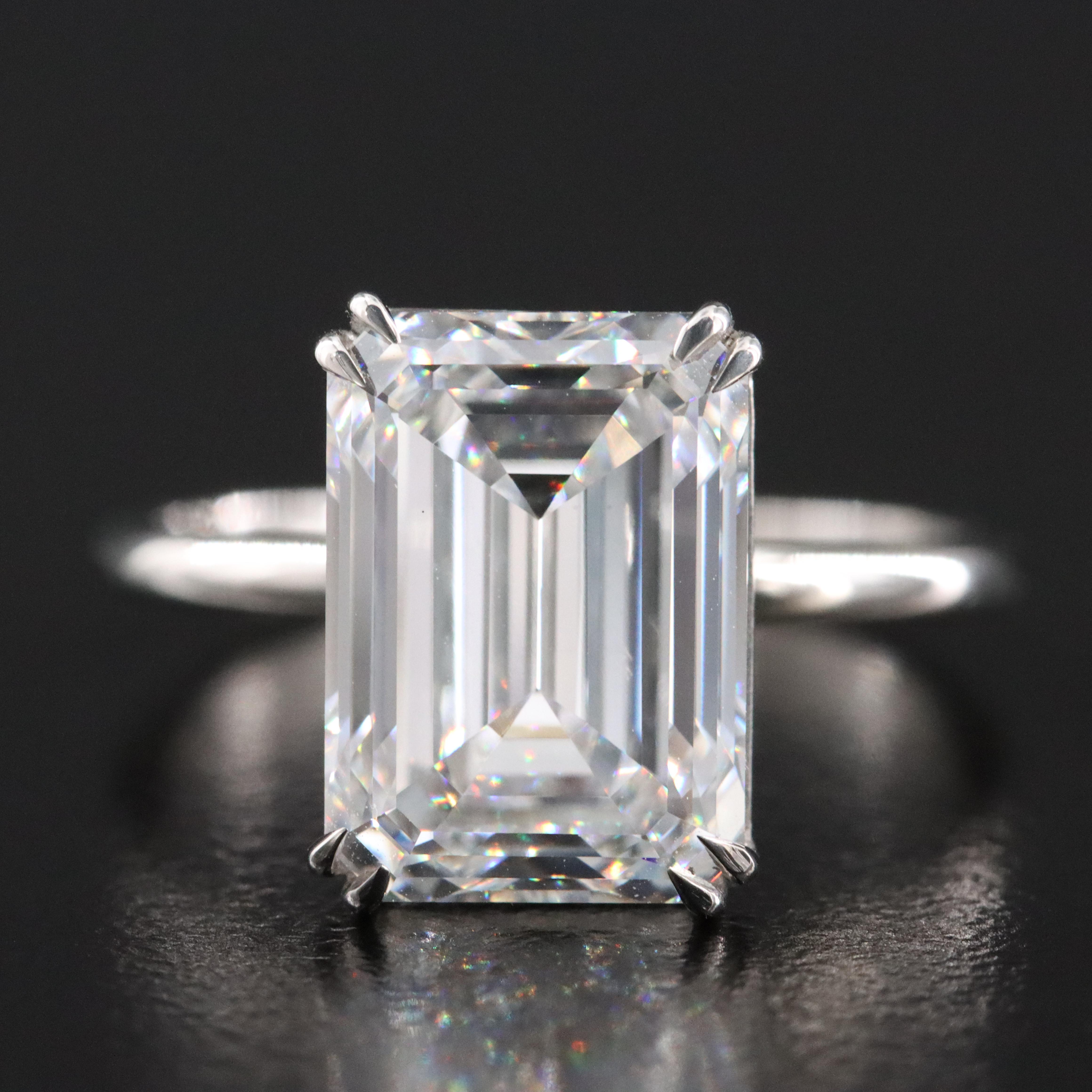 Platinum 5.53 CT Lab Grown Diamond Solitaire Ring with IGI Report