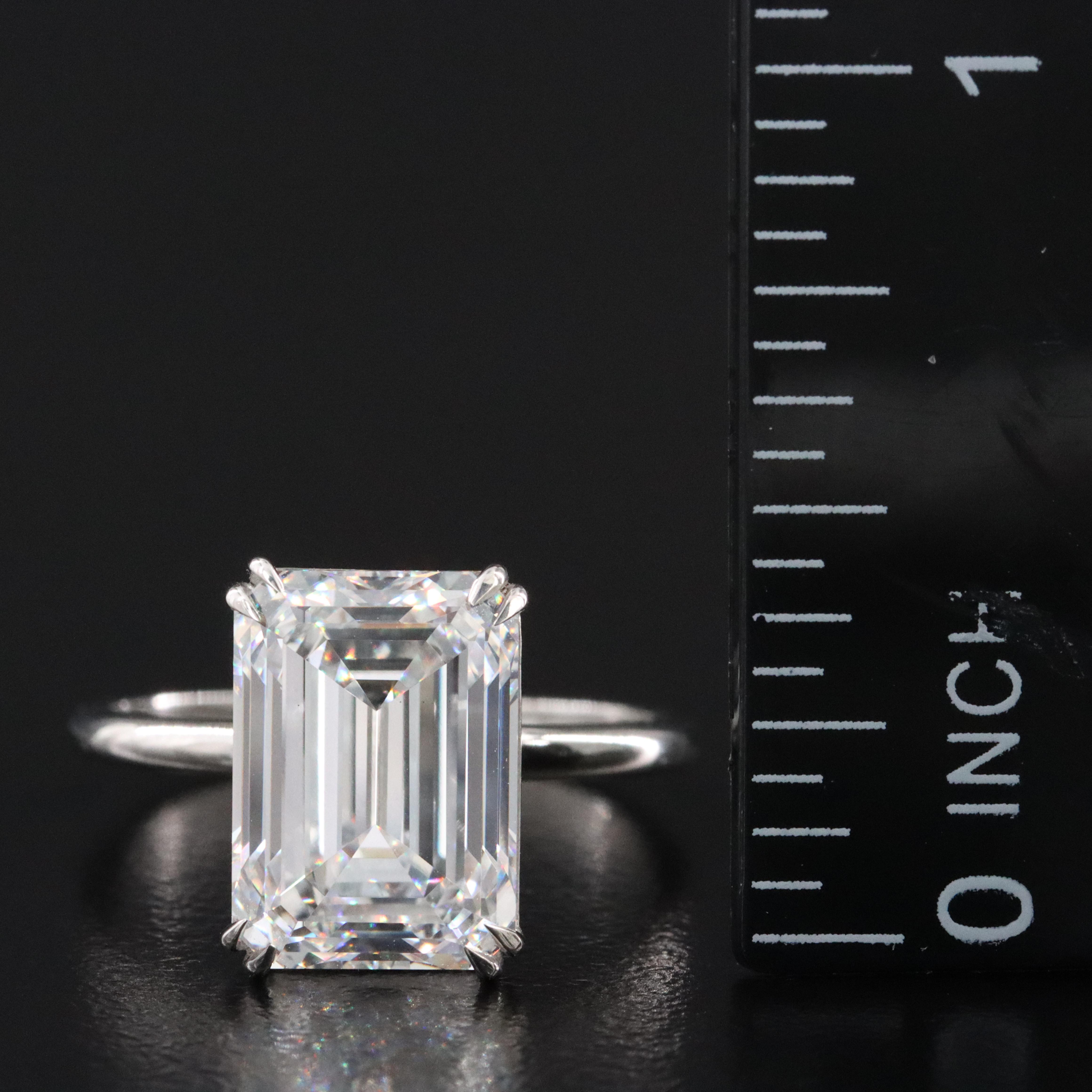 Platinum 5.53 CT Lab Grown Diamond Solitaire Ring with IGI Report