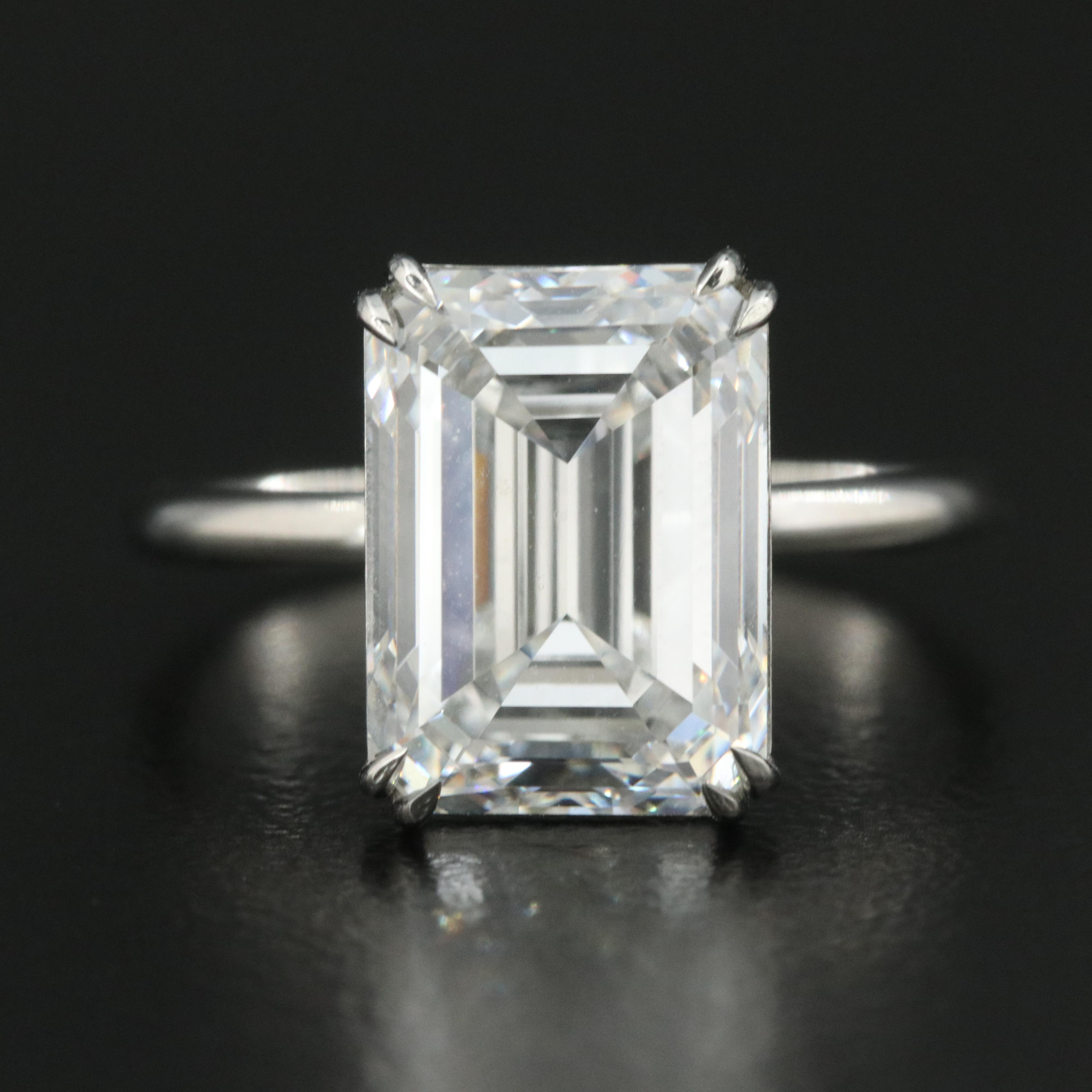 Platinum 5.53 CT Lab Grown Diamond Solitaire Ring with IGI Report