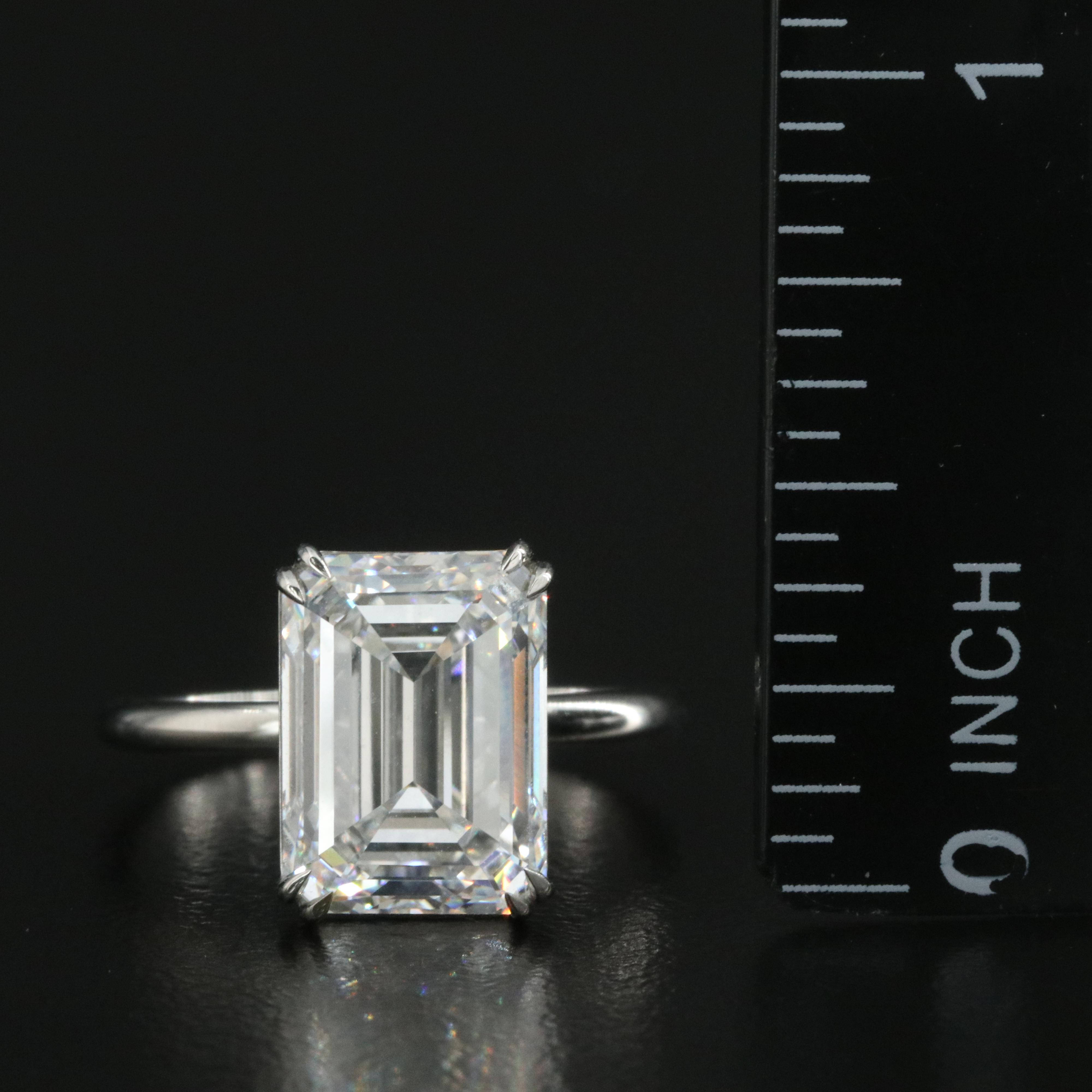 Platinum 5.53 CT Lab Grown Diamond Solitaire Ring with IGI Report