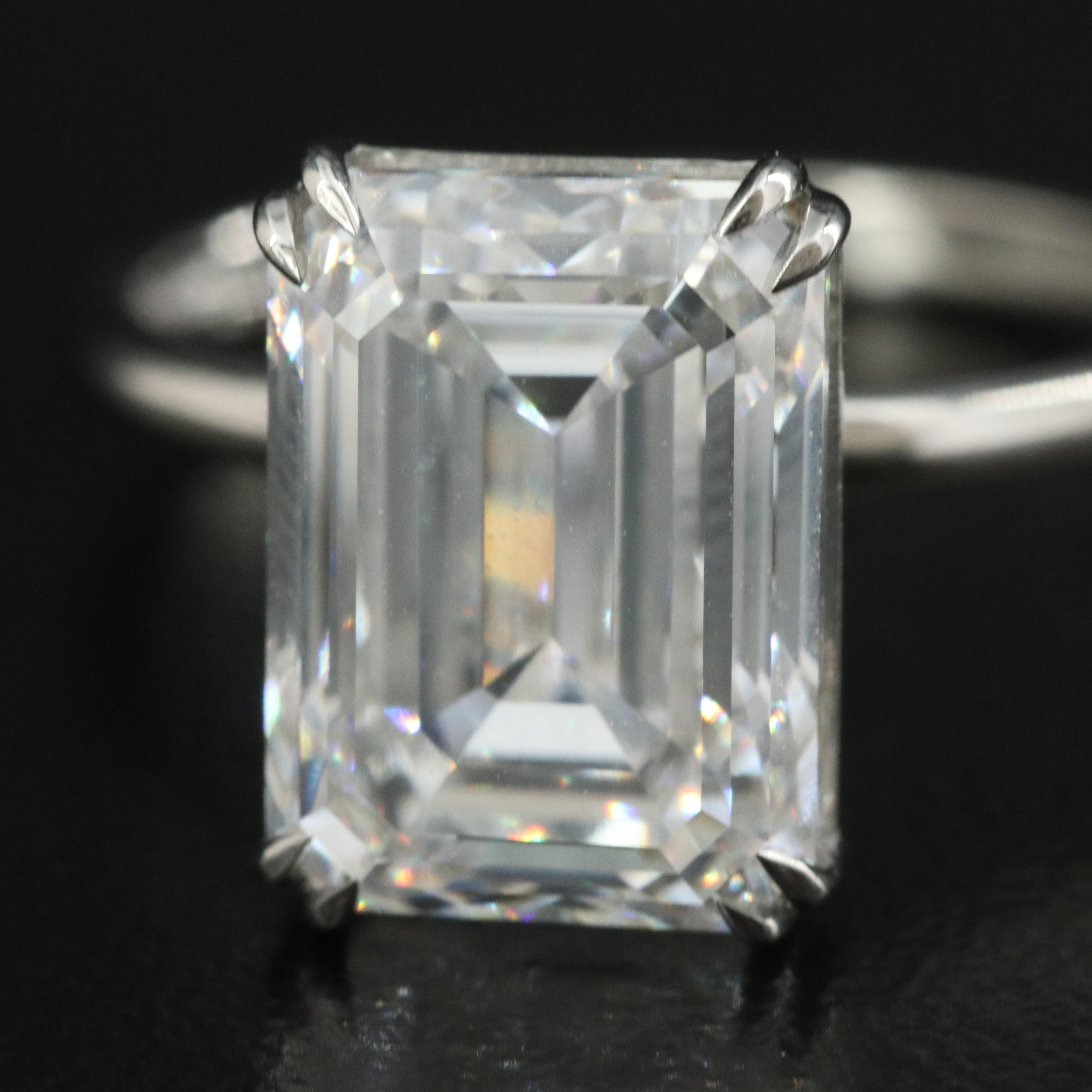 Platinum 5.53 CT Lab Grown Diamond Solitaire Ring with IGI Report