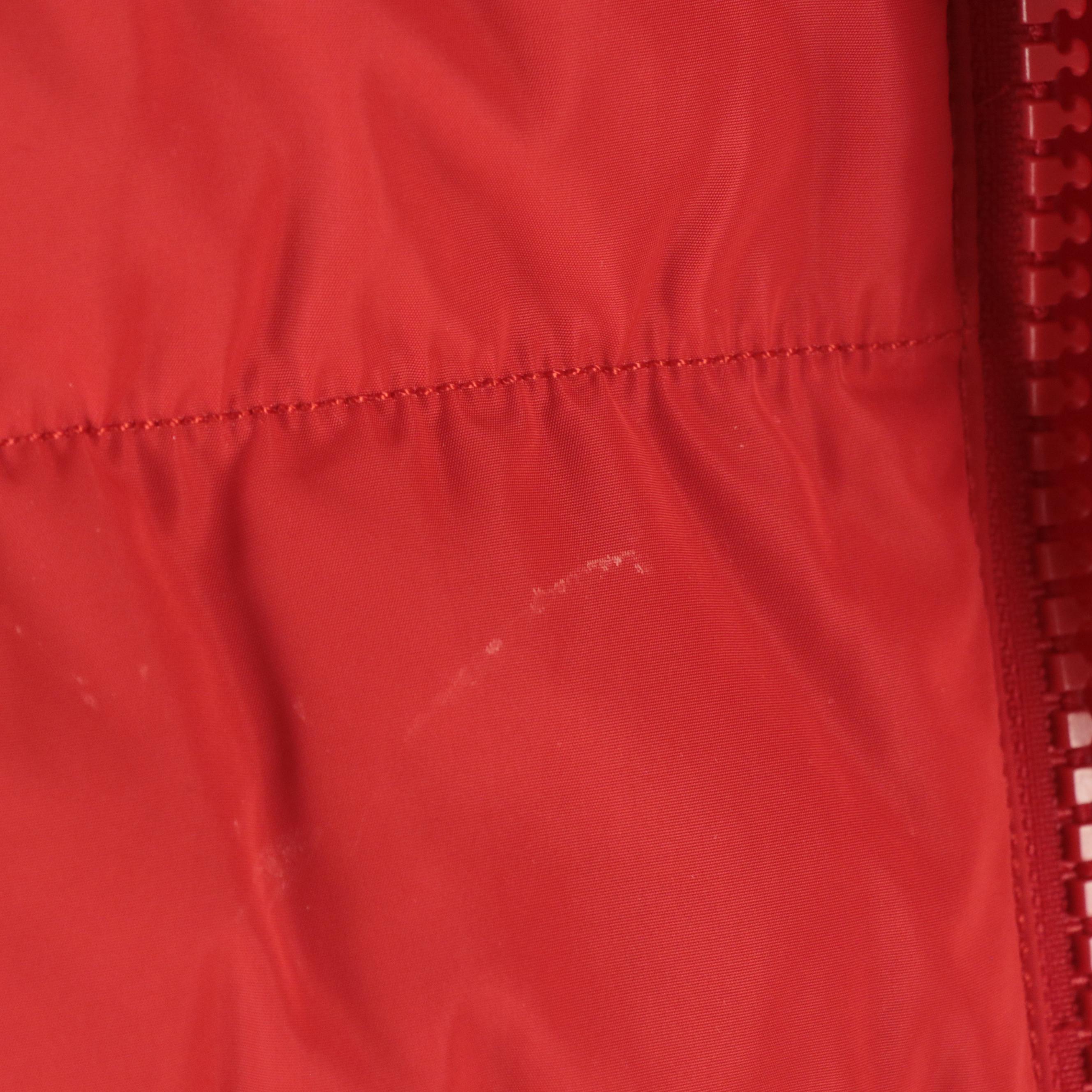 Adidas Cropped Zip-Up Puffer Jacket in Red and White