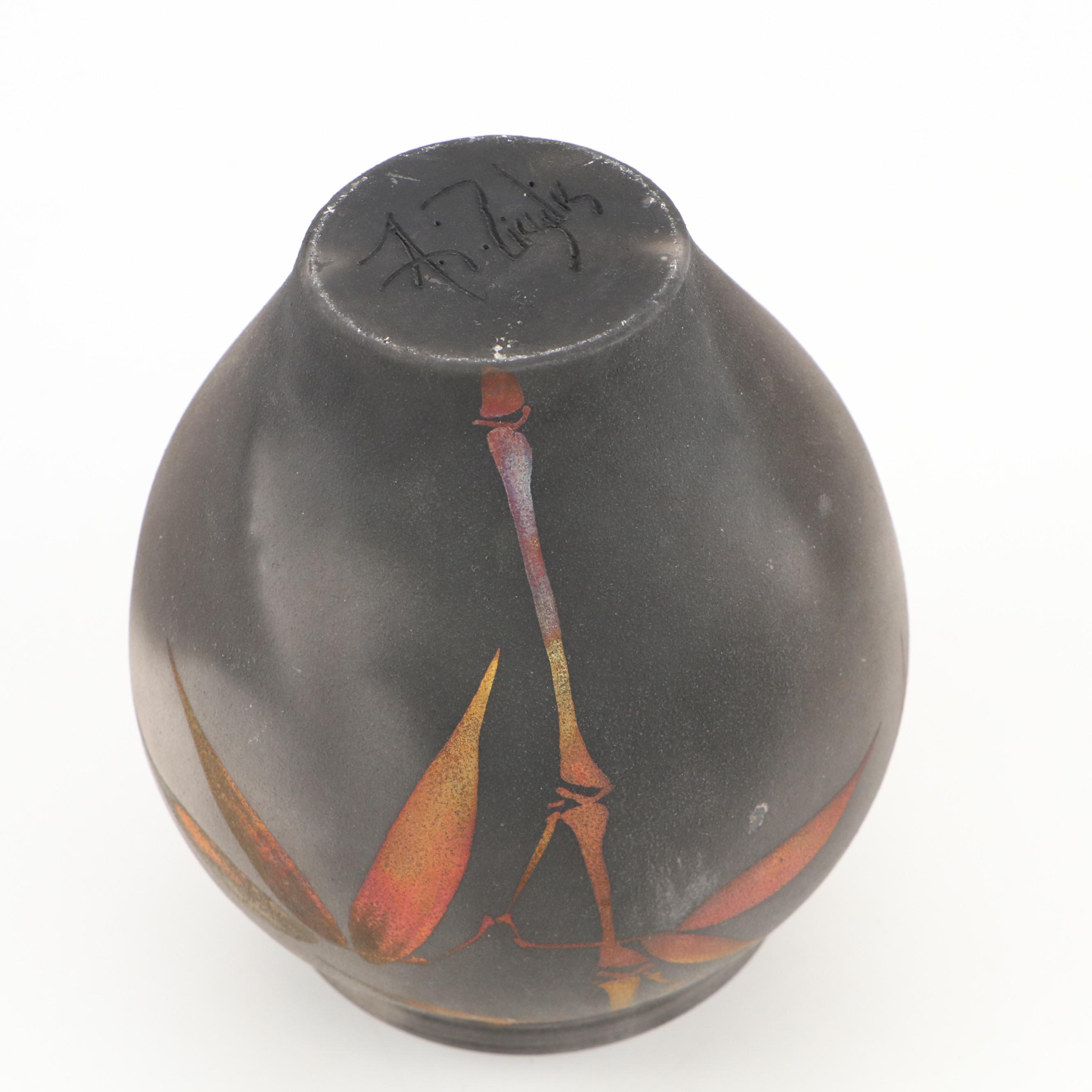 Signed Art Pottery Stoneware and Raku Vases and Décor