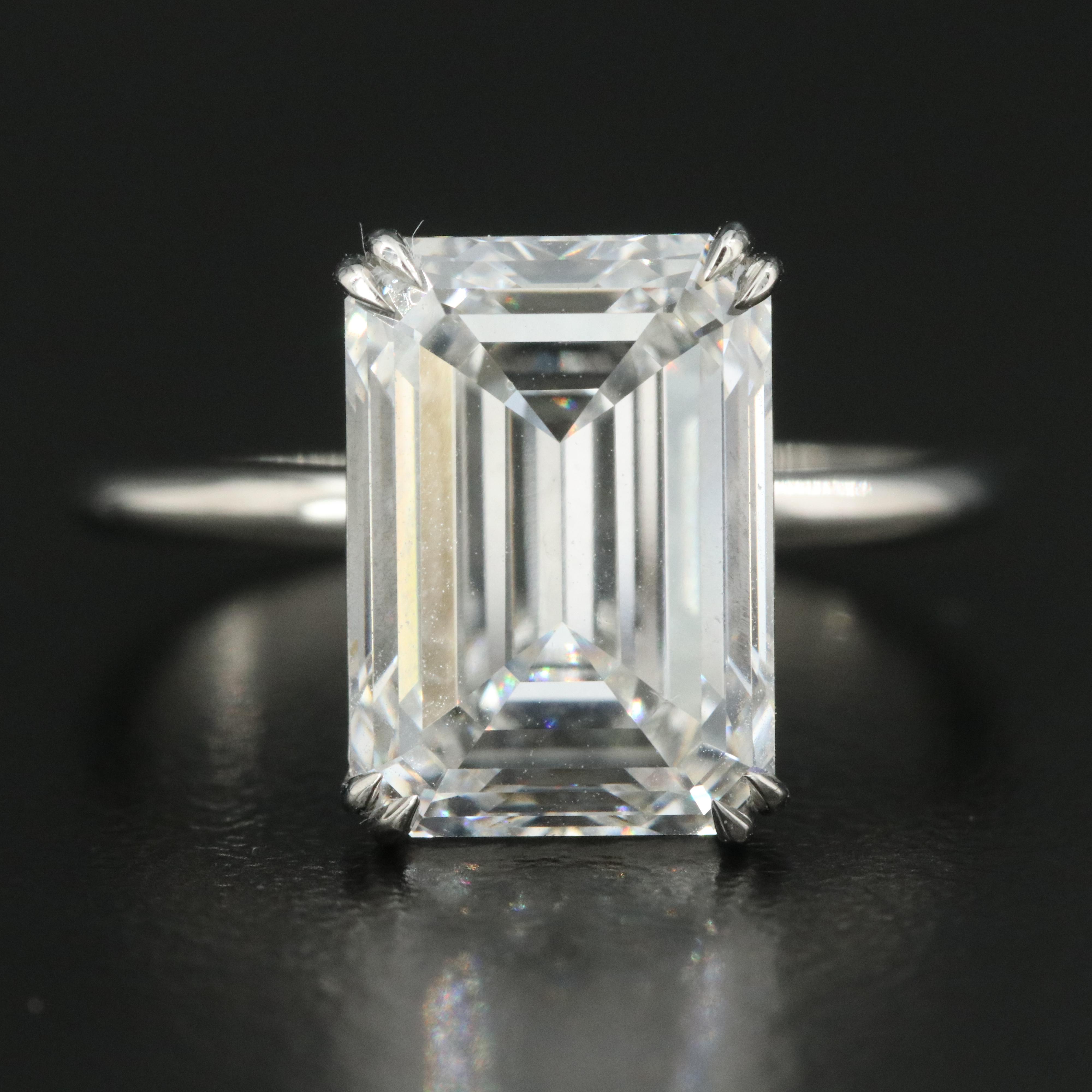 Platinum 5.52 CT Lab Grown Diamond Solitaire Ring with IGI Report