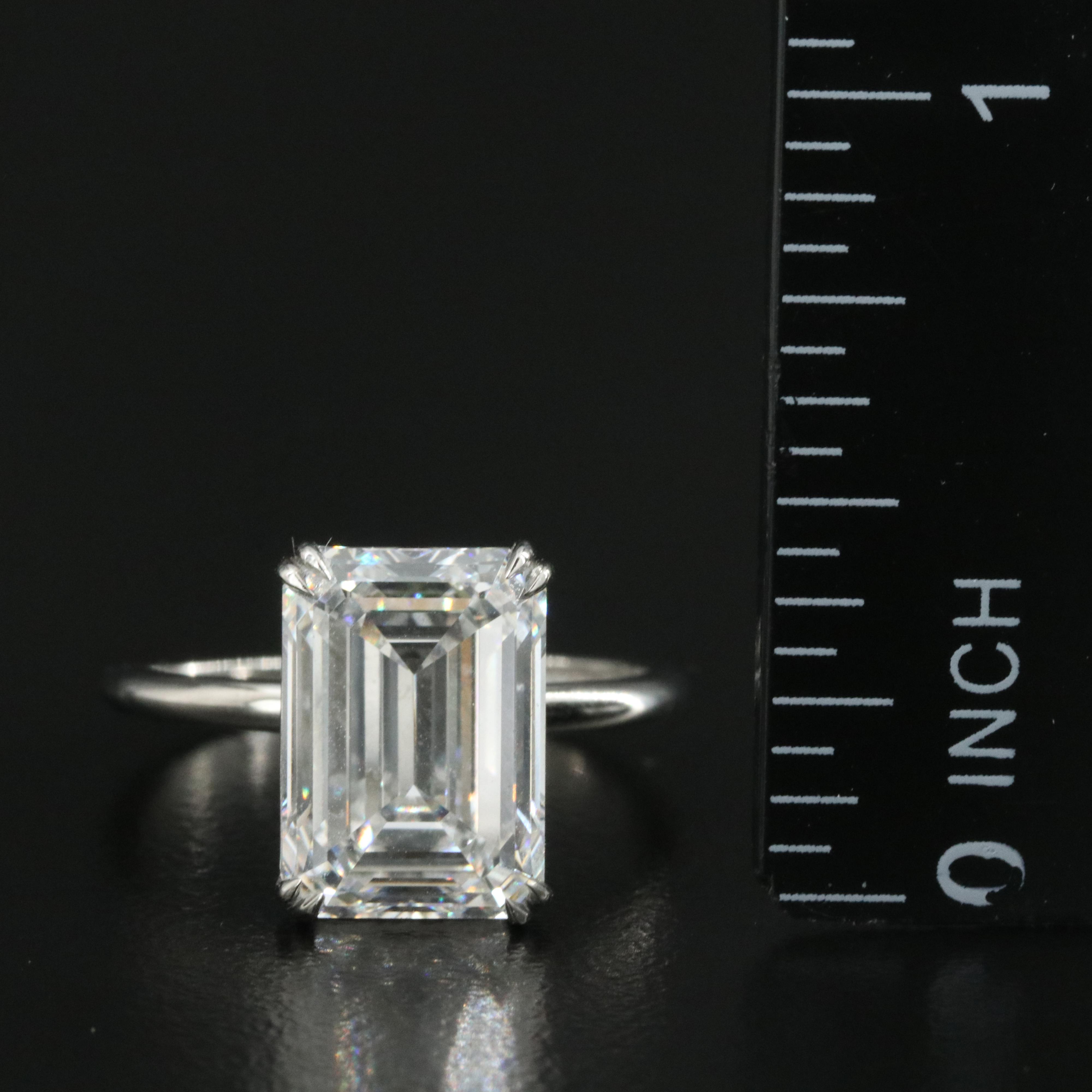Platinum 5.52 CT Lab Grown Diamond Solitaire Ring with IGI Report