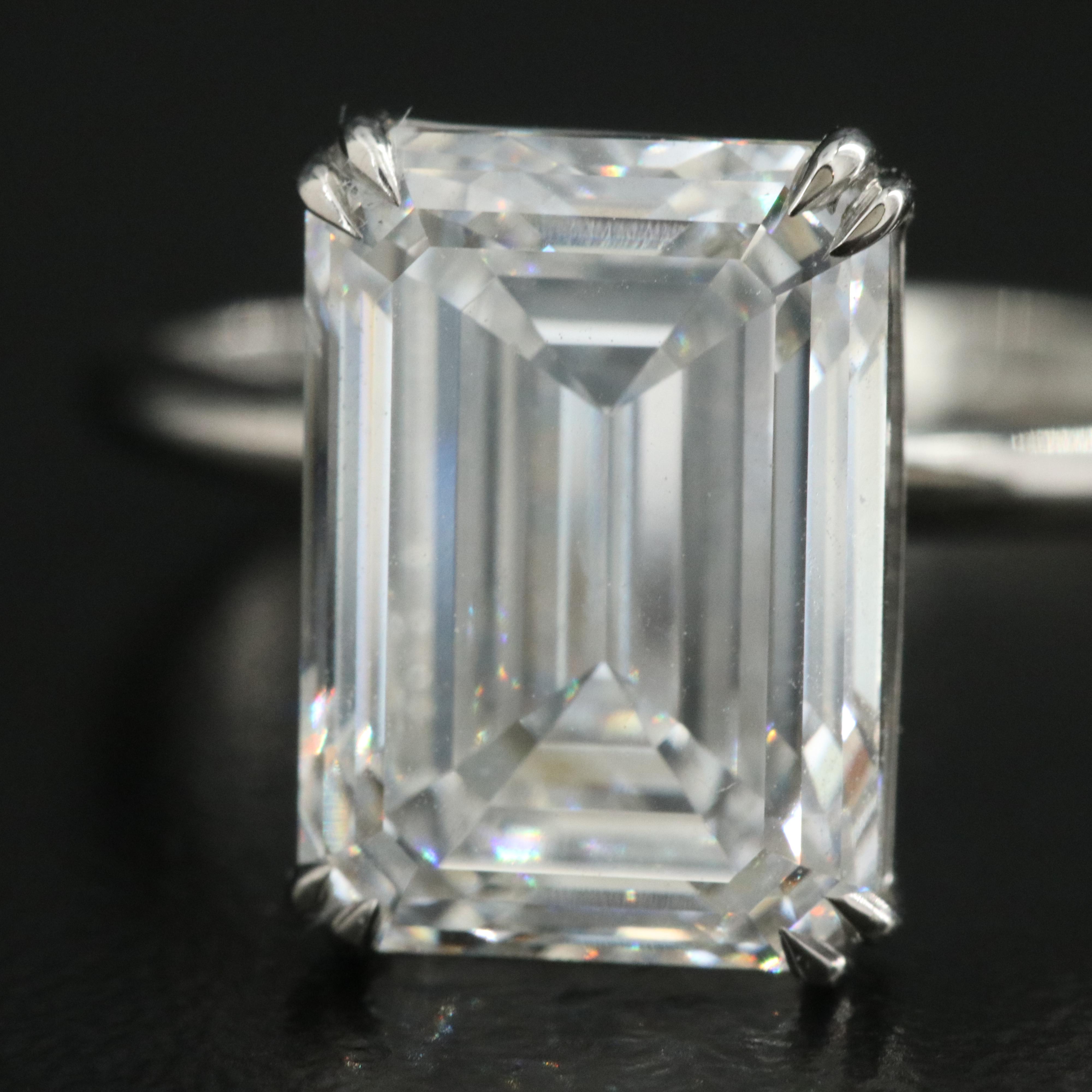 Platinum 5.52 CT Lab Grown Diamond Solitaire Ring with IGI Report