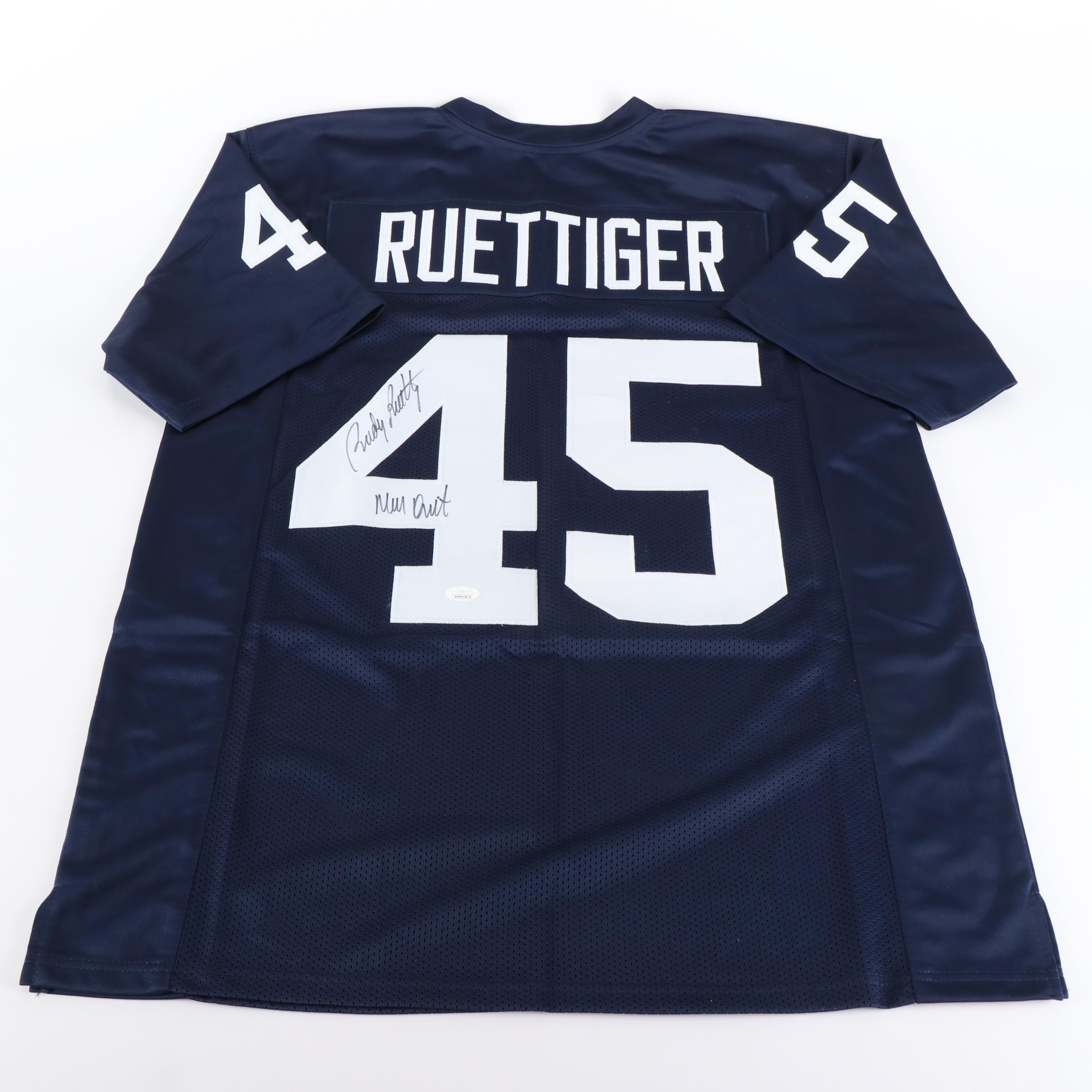 Rudy Ruettiger Signed Notre Dame Fighting Irish Football Jersey, JSA