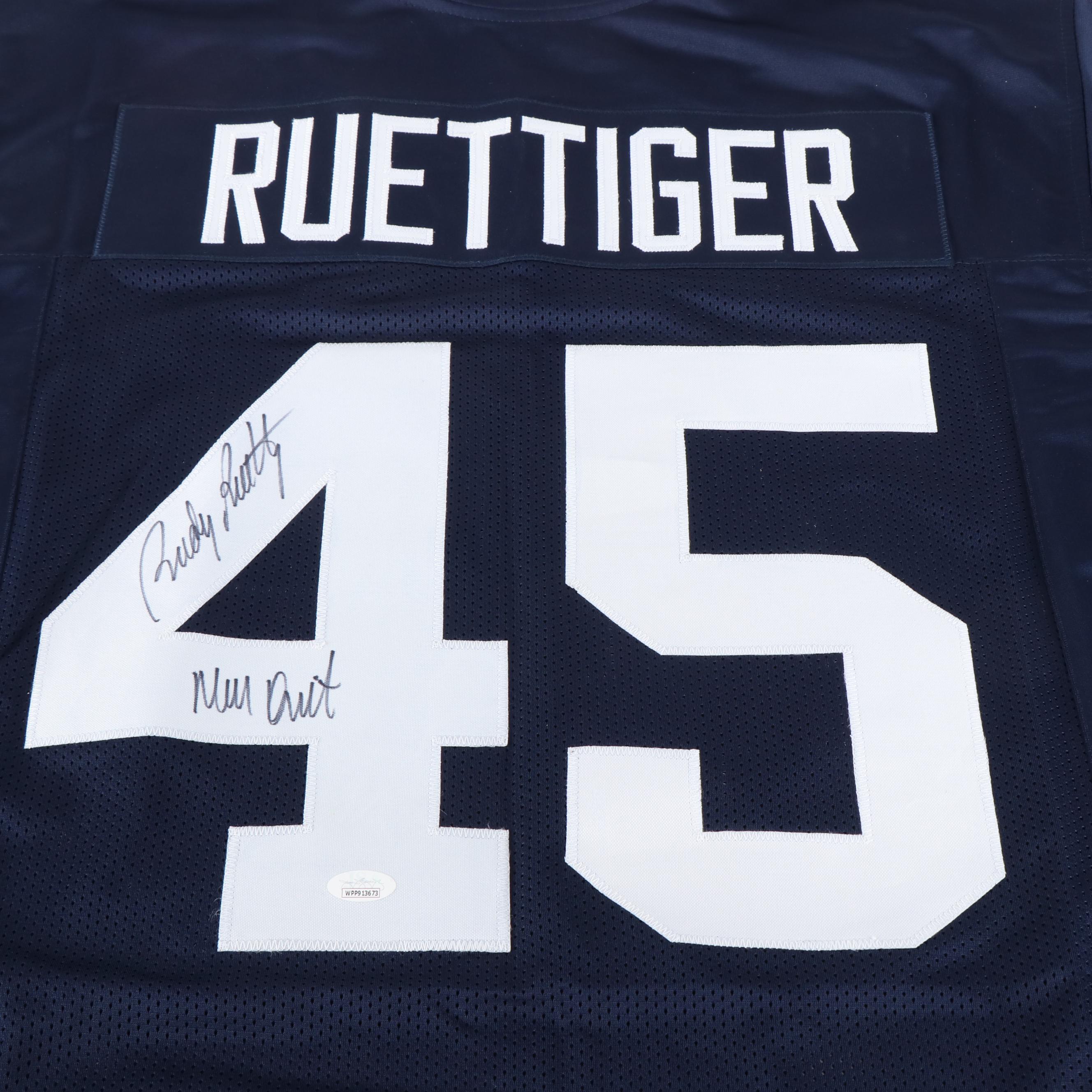 Rudy Ruettiger Signed Notre Dame Fighting Irish Football Jersey, JSA