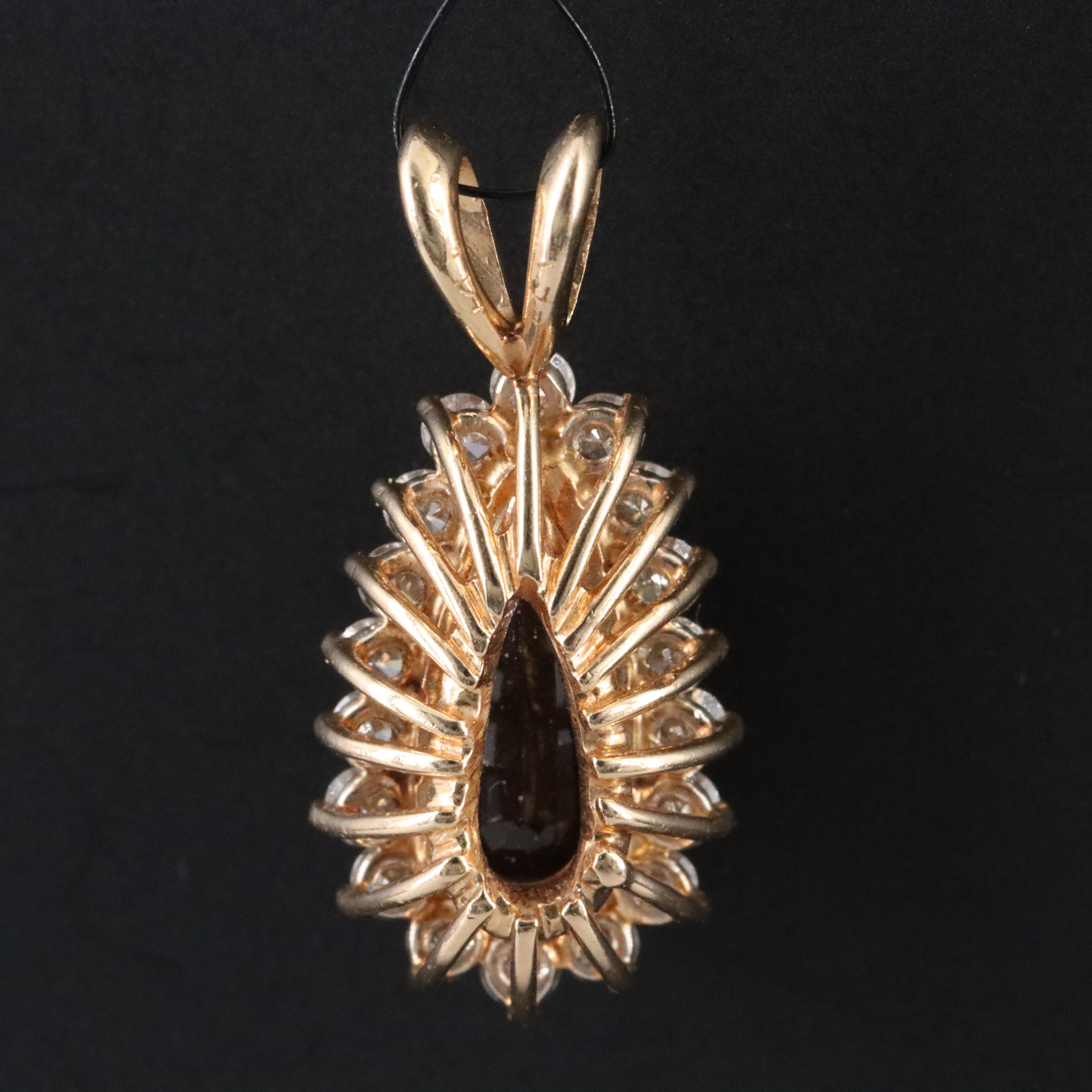 14K Andalusite and Diamond Pendant