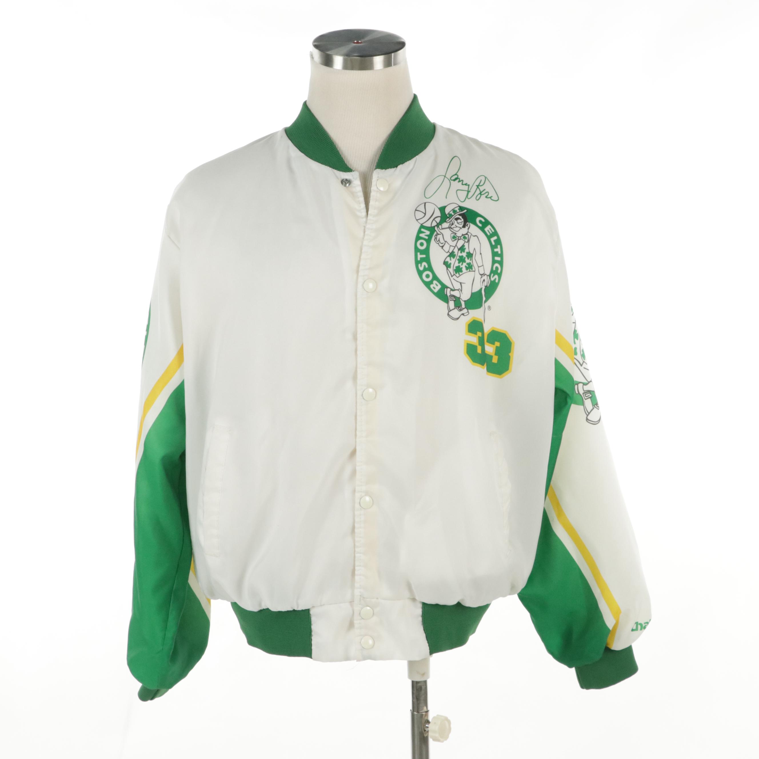 Boston Celtics Larry Bird Chalk Line Jacket with Converse Weapon Mid Sneakers