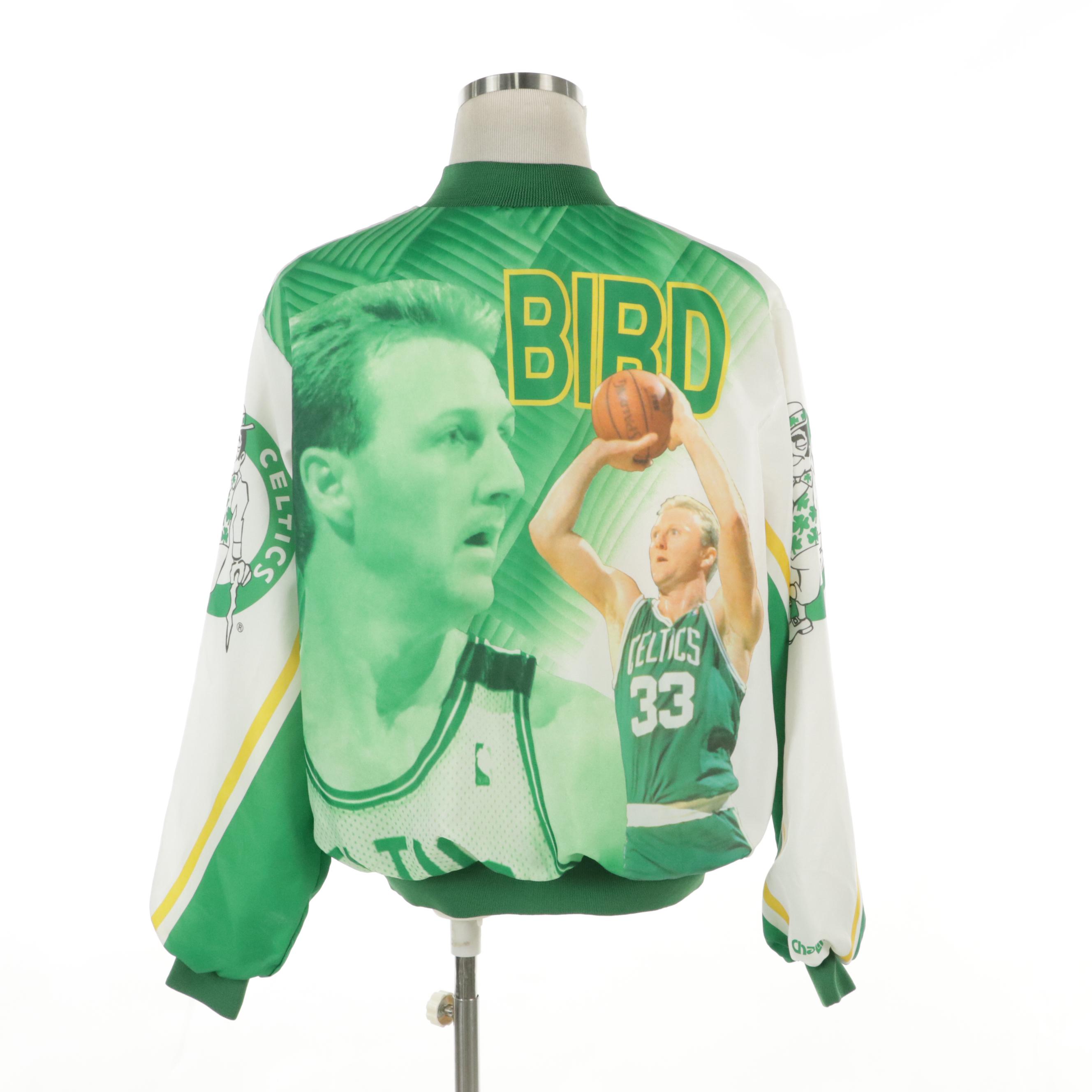 Boston Celtics Larry Bird Chalk Line Jacket with Converse Weapon Mid Sneakers