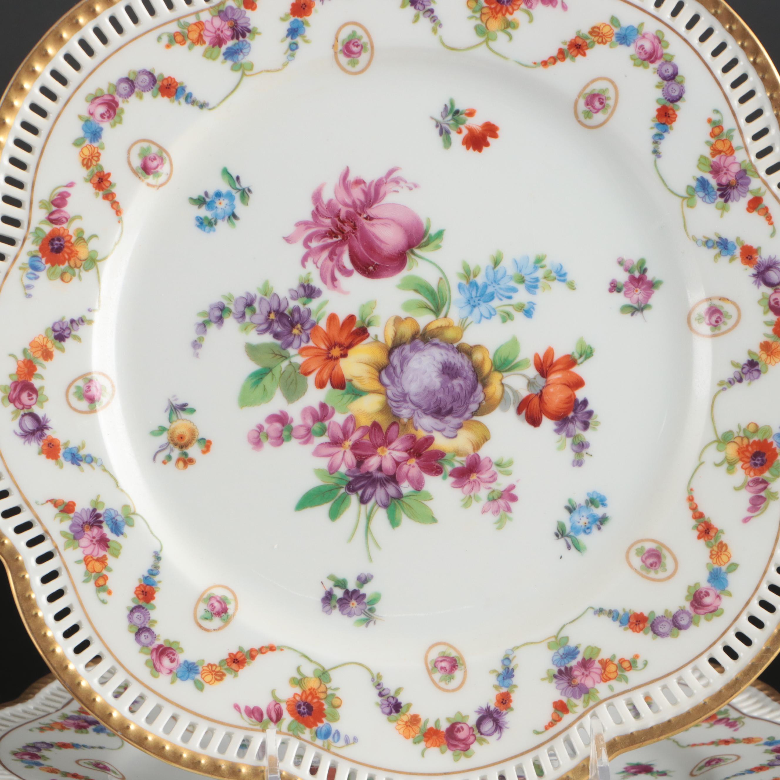 Schumann German Porcelain "Rheinland" Plates, Mid to Late 20th Century