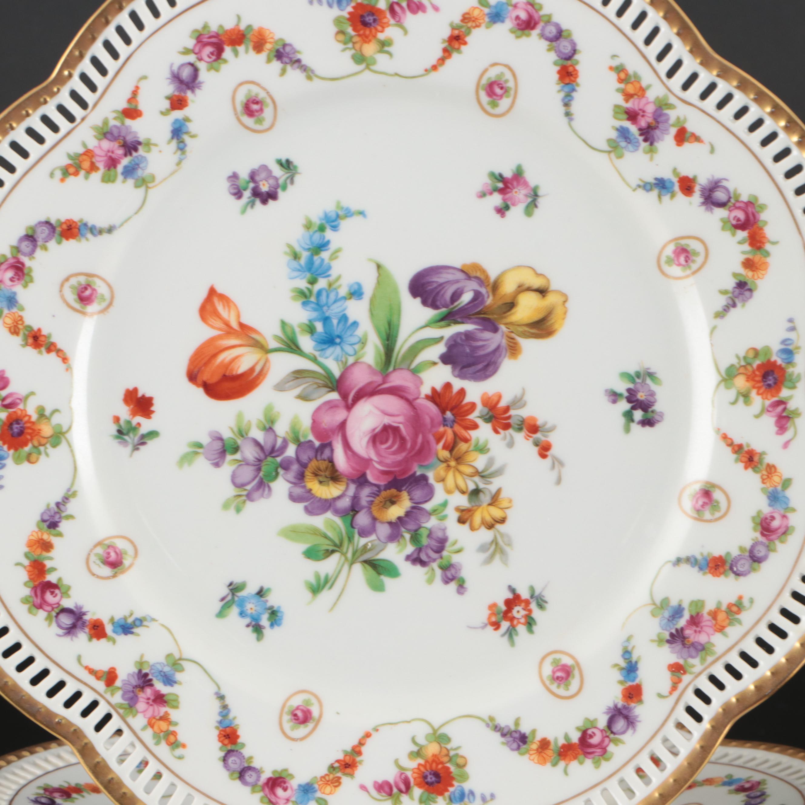 Schumann German Porcelain "Rheinland" Plates, Mid to Late 20th Century