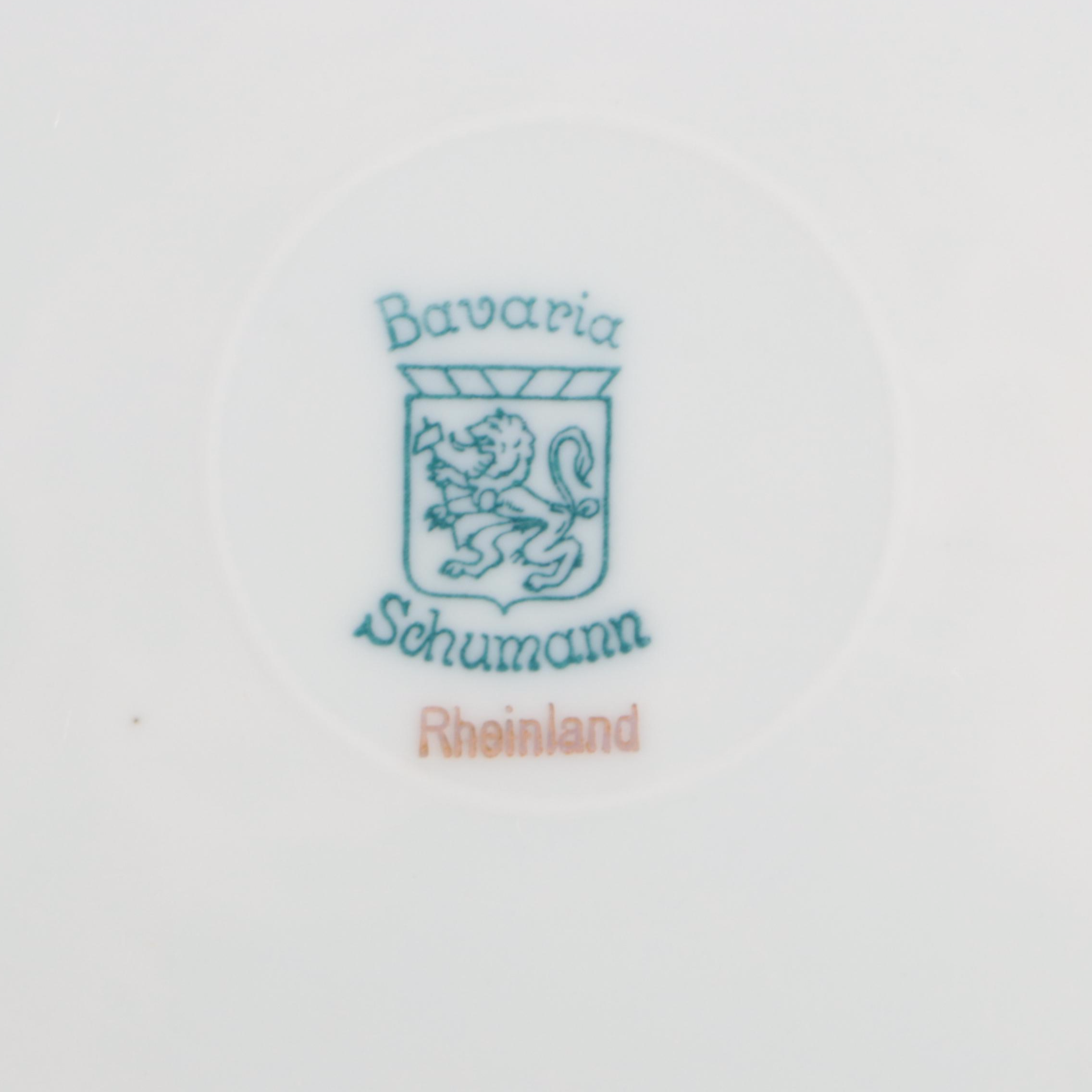 Schumann German Porcelain "Rheinland" Plates, Mid to Late 20th Century