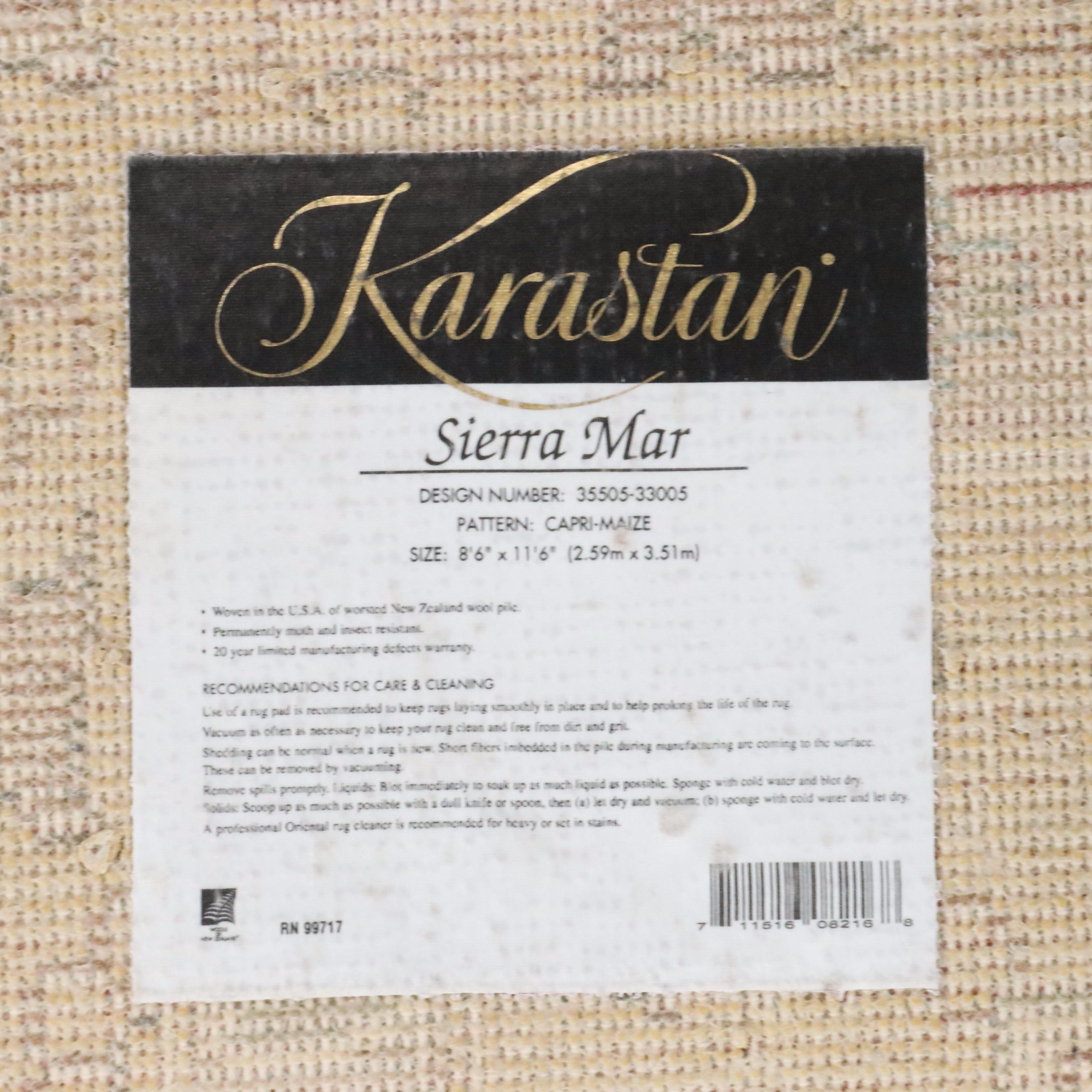8'7 x 11'6 Machine Made Karastan Sierra Mar Collection "Capri-Maize" Area Rug