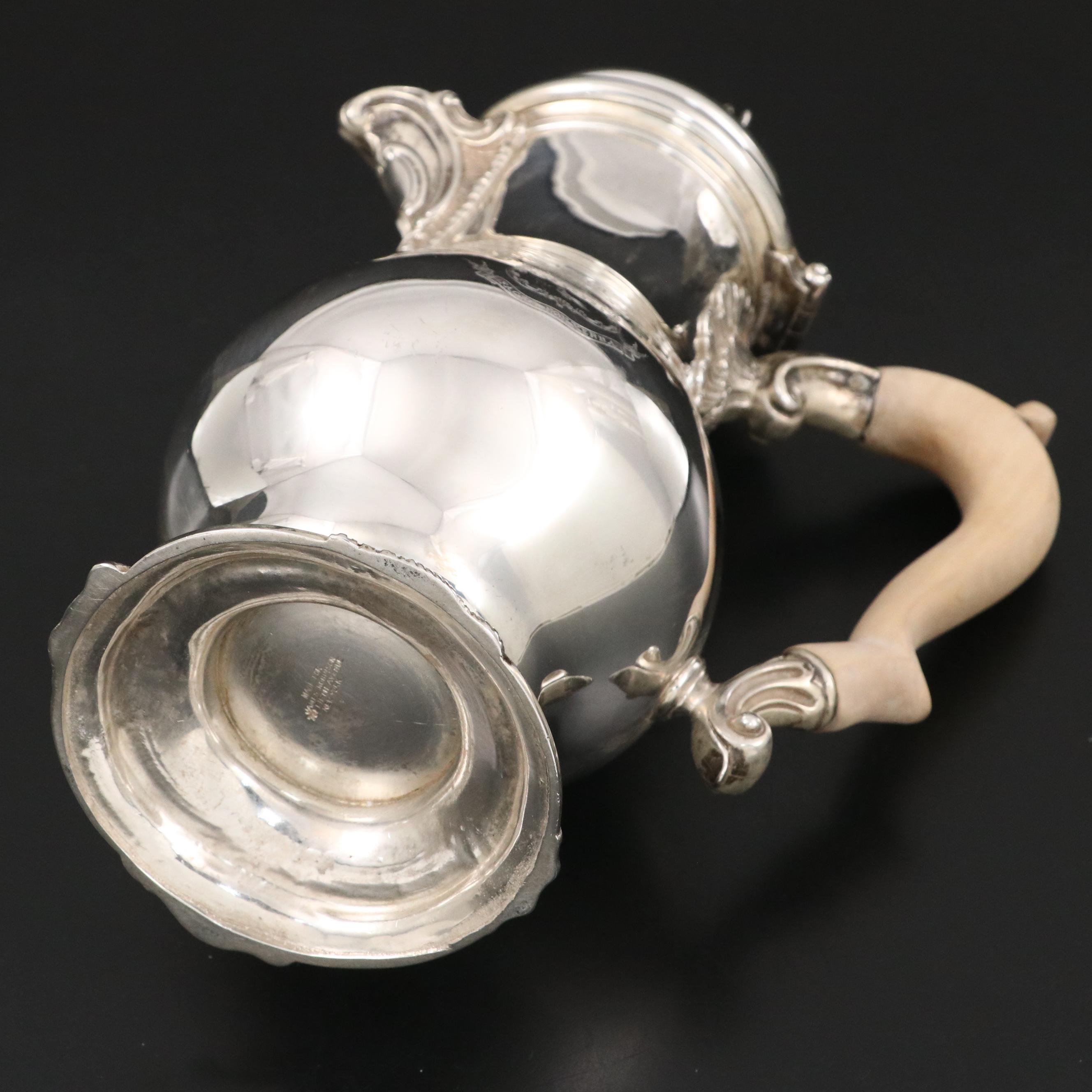 Gorham "Plymouth" Sterling Silver Creamer and Garrard & Co Coffee Pot