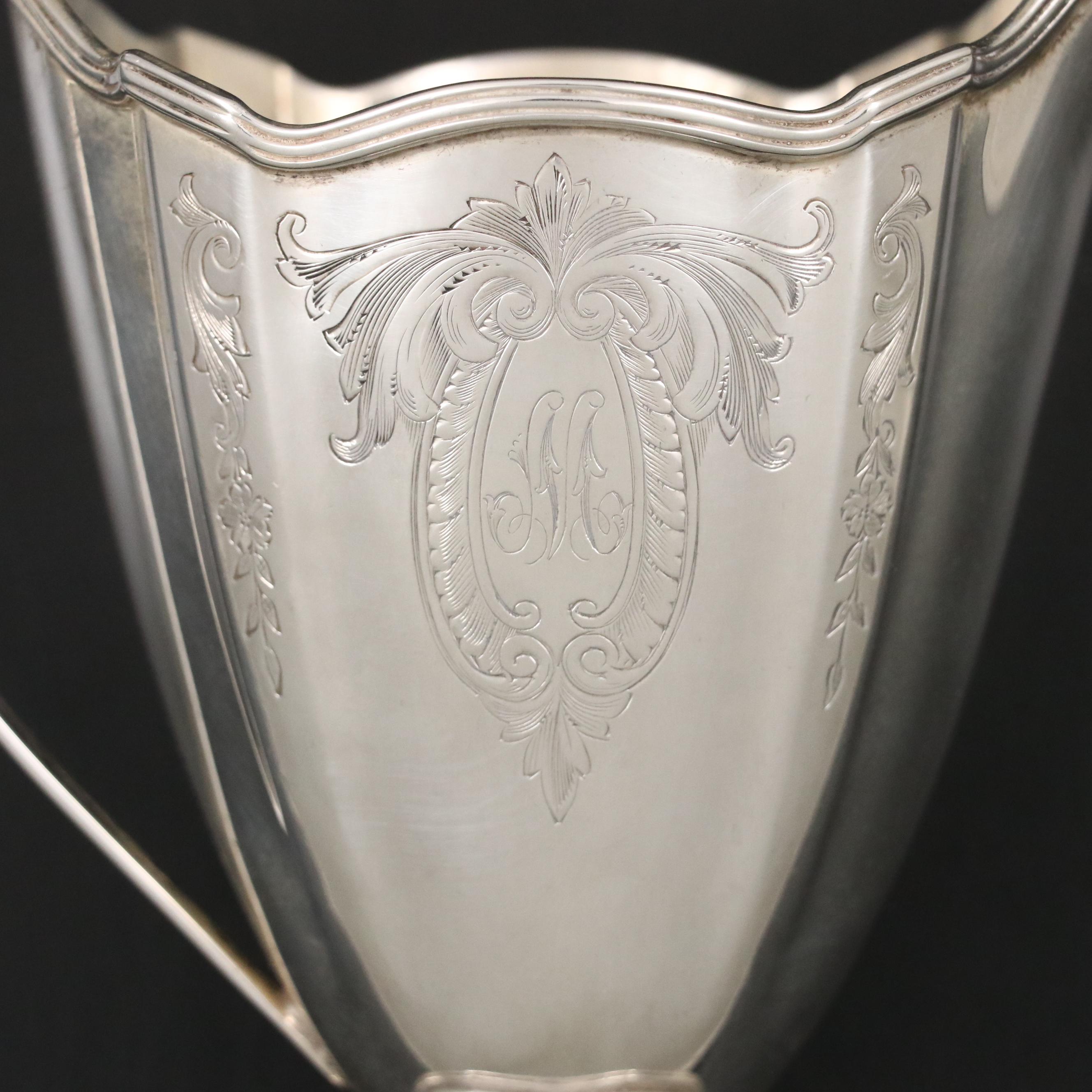 Gorham "Plymouth" Sterling Silver Creamer and Garrard & Co Coffee Pot