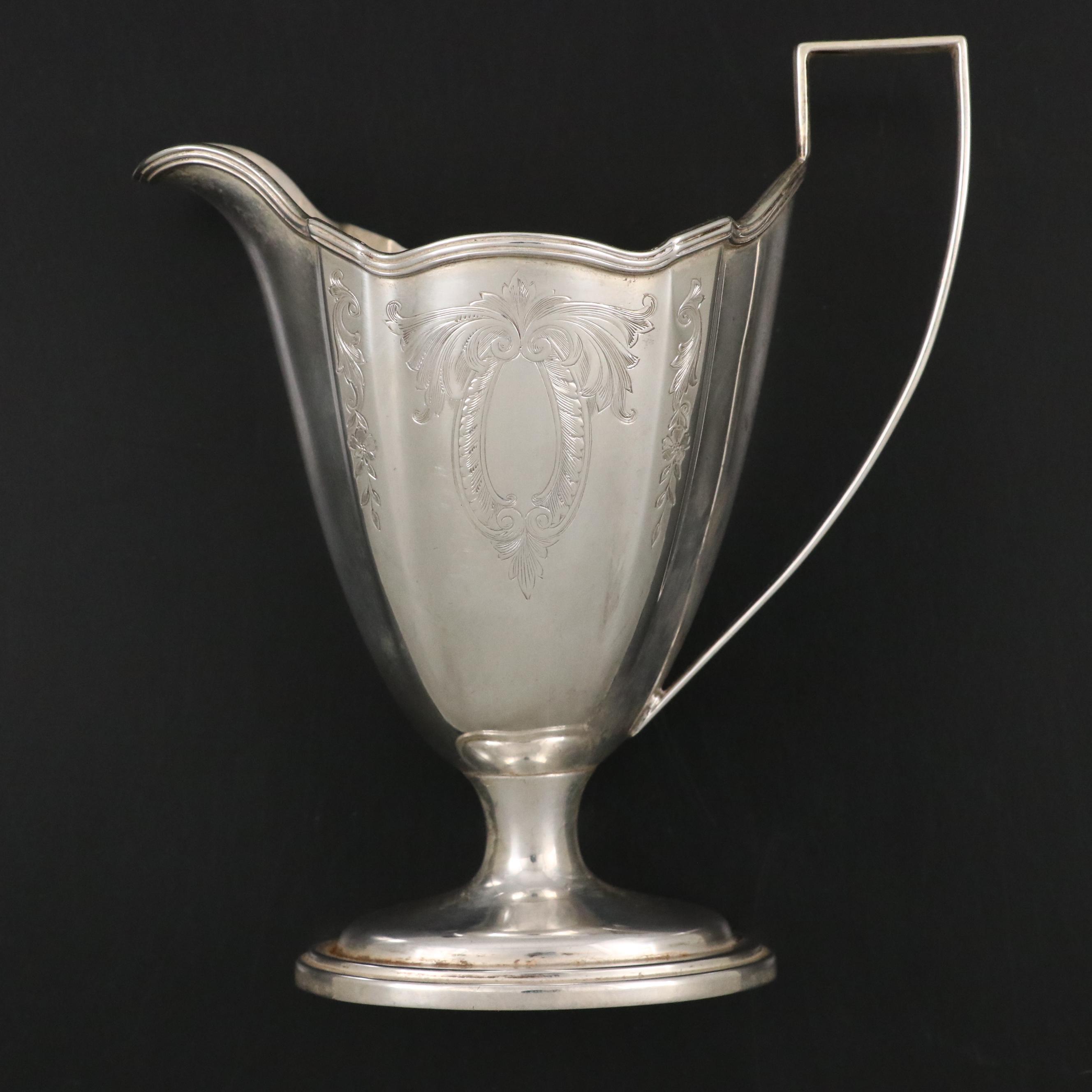 Gorham "Plymouth" Sterling Silver Creamer and Garrard & Co Coffee Pot