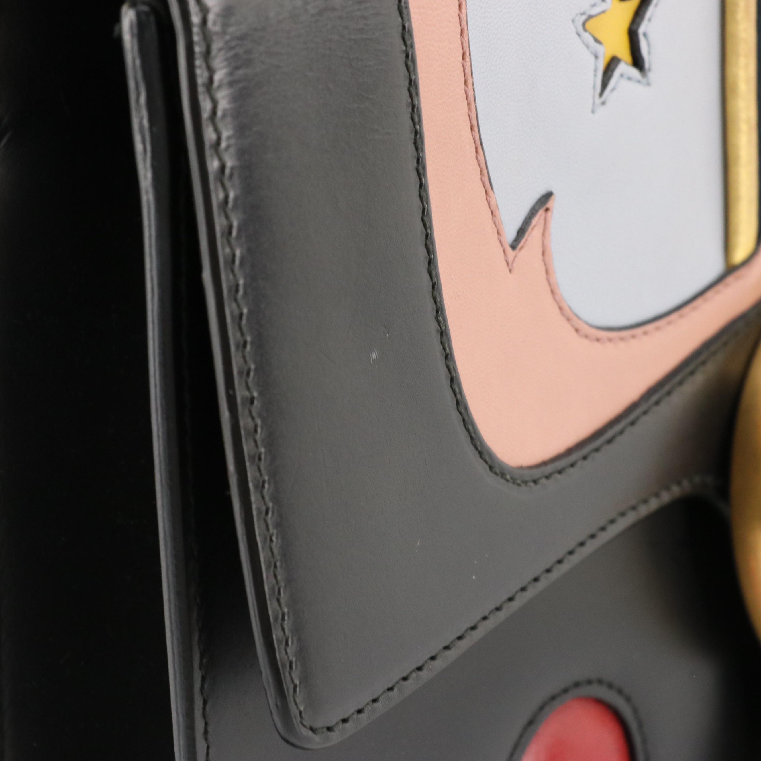 Gucci Web Heart GG Marmont Chain Leather Front-Flap Shoulder Bag