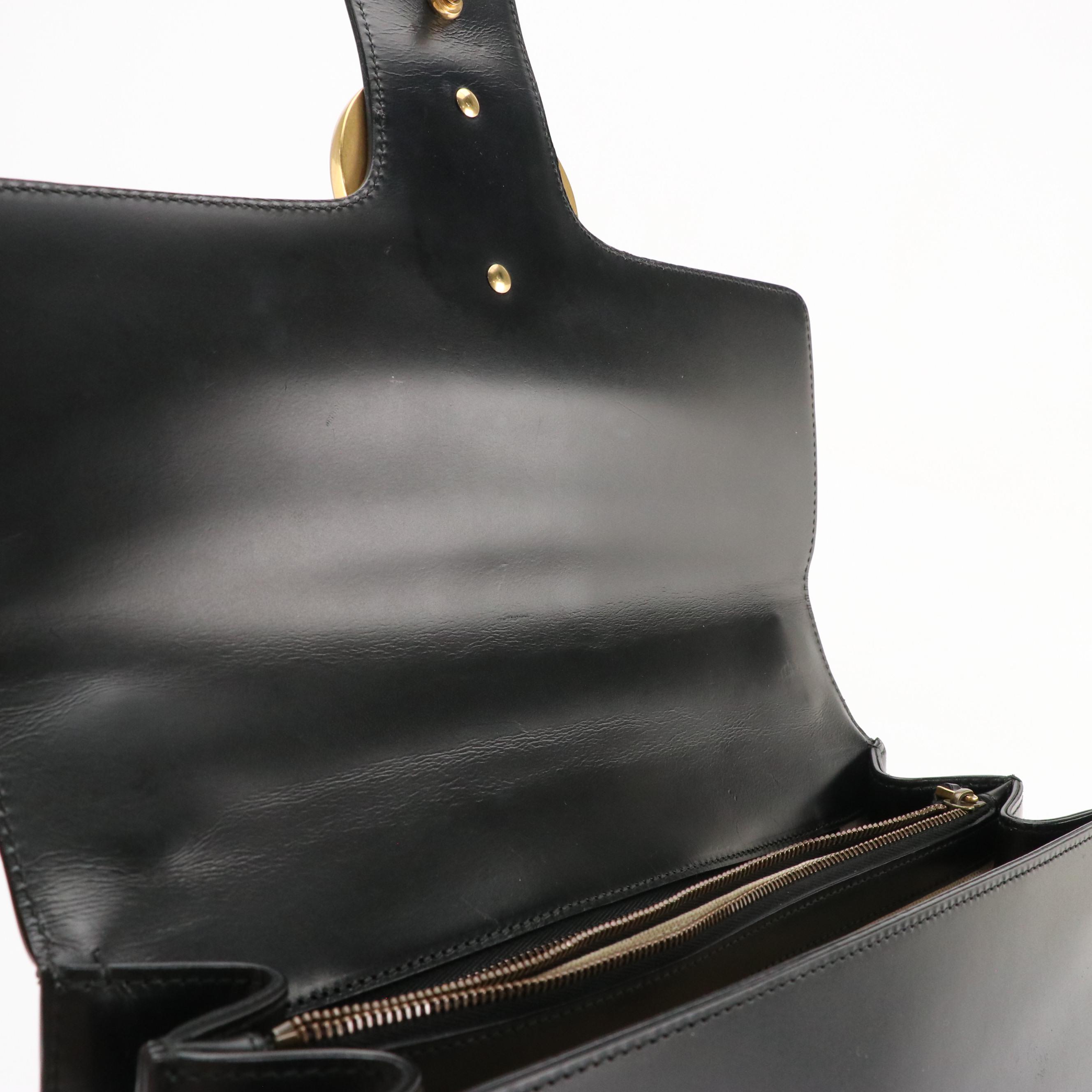 Gucci Web Heart GG Marmont Chain Leather Front-Flap Shoulder Bag