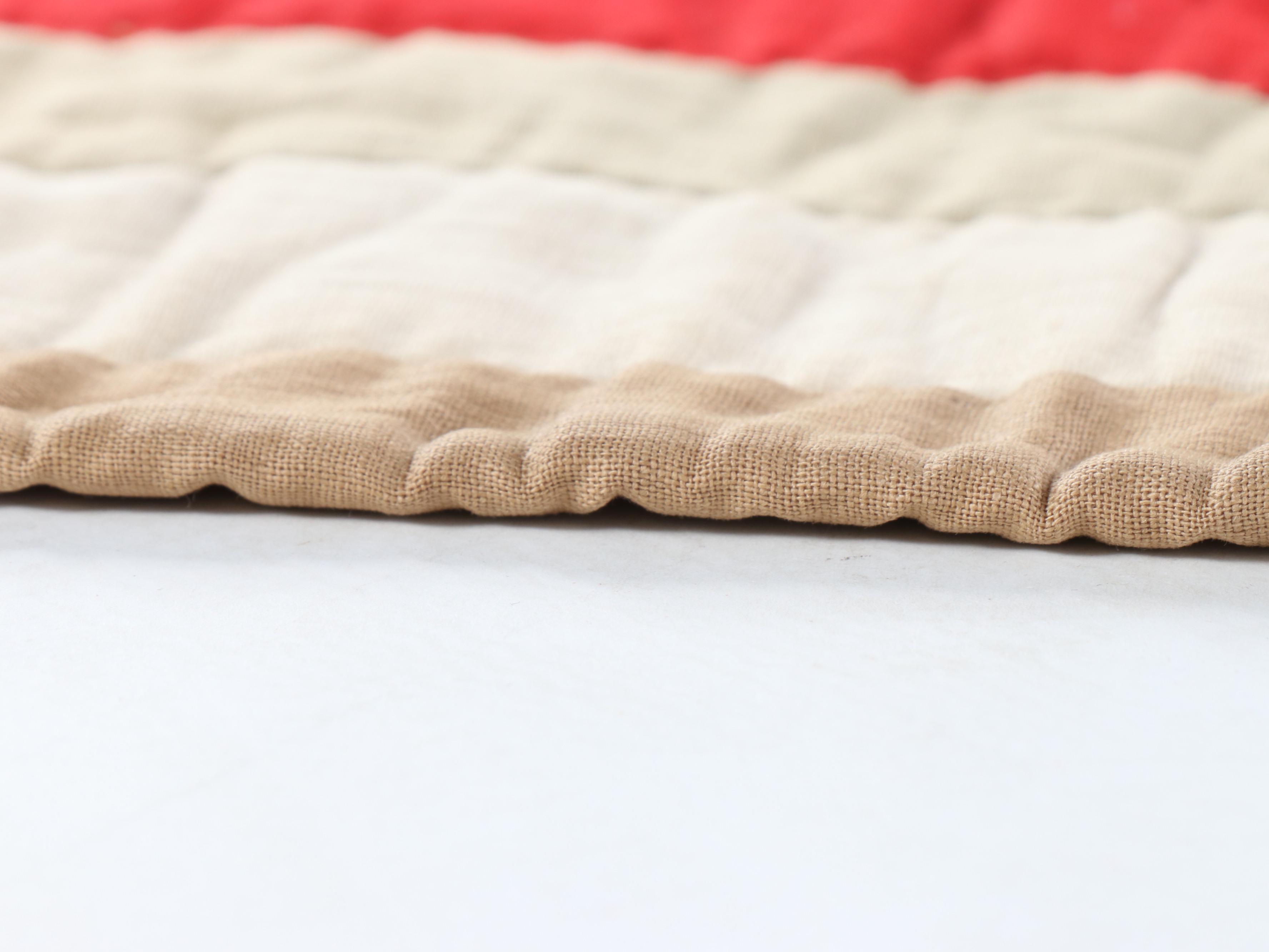 Hand-Pieced and Hand-Stitched Multicolor "Trip Around The World" Quilt