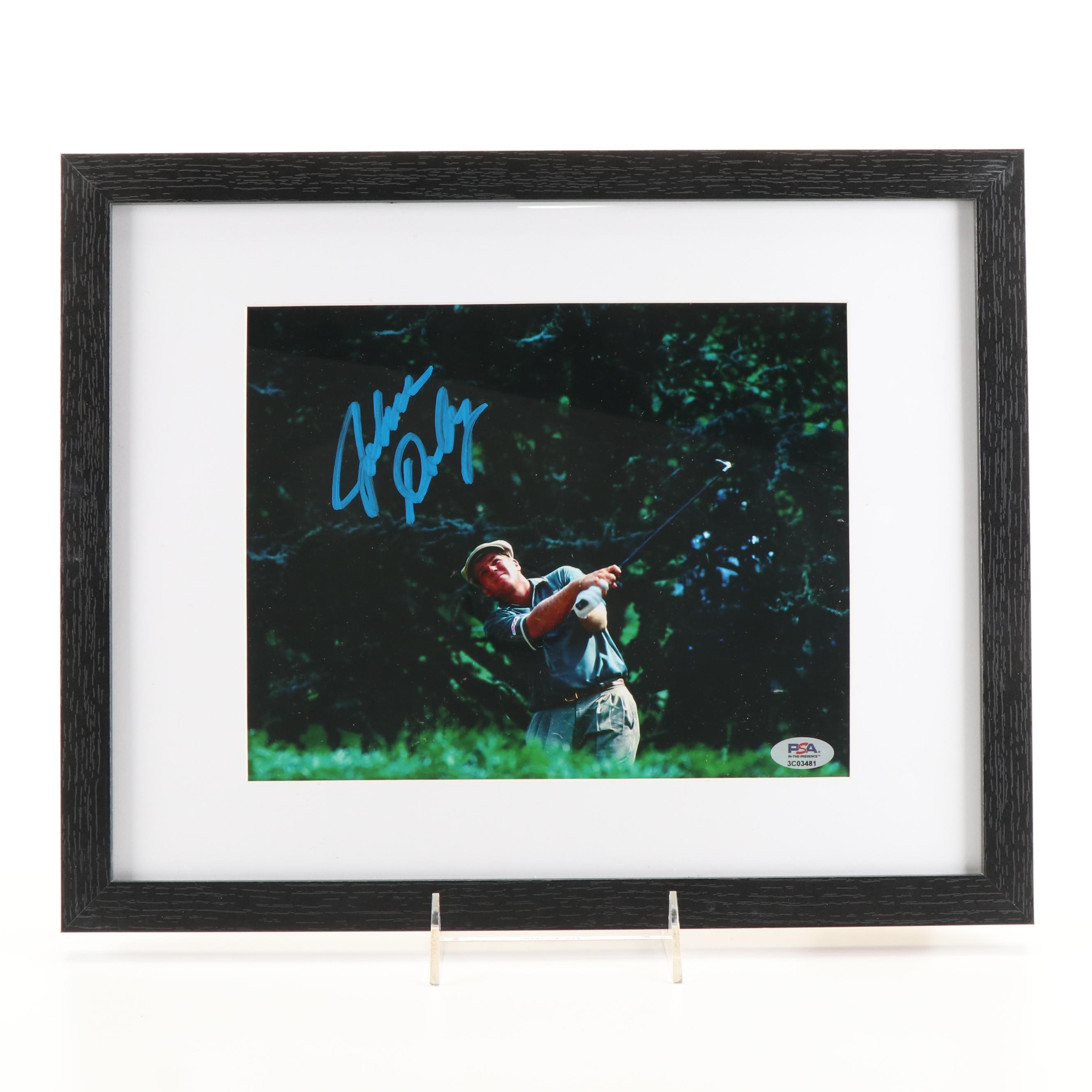 John Daly Signed Golf Print in Matted Frame, PSA