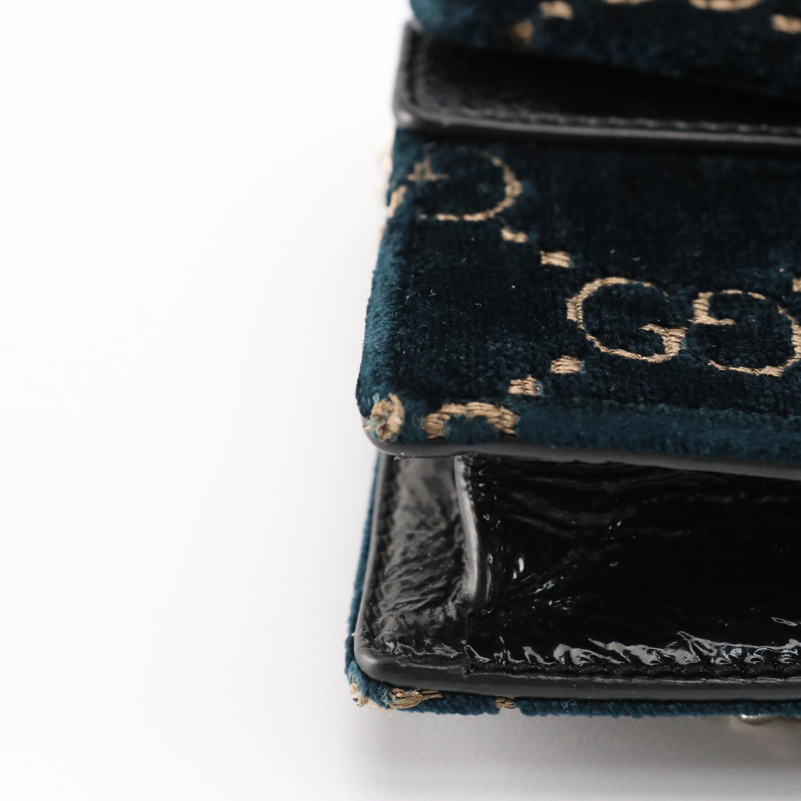 Gucci GG Monogram Velvet Super Mini Dionysus Crossbody Bag