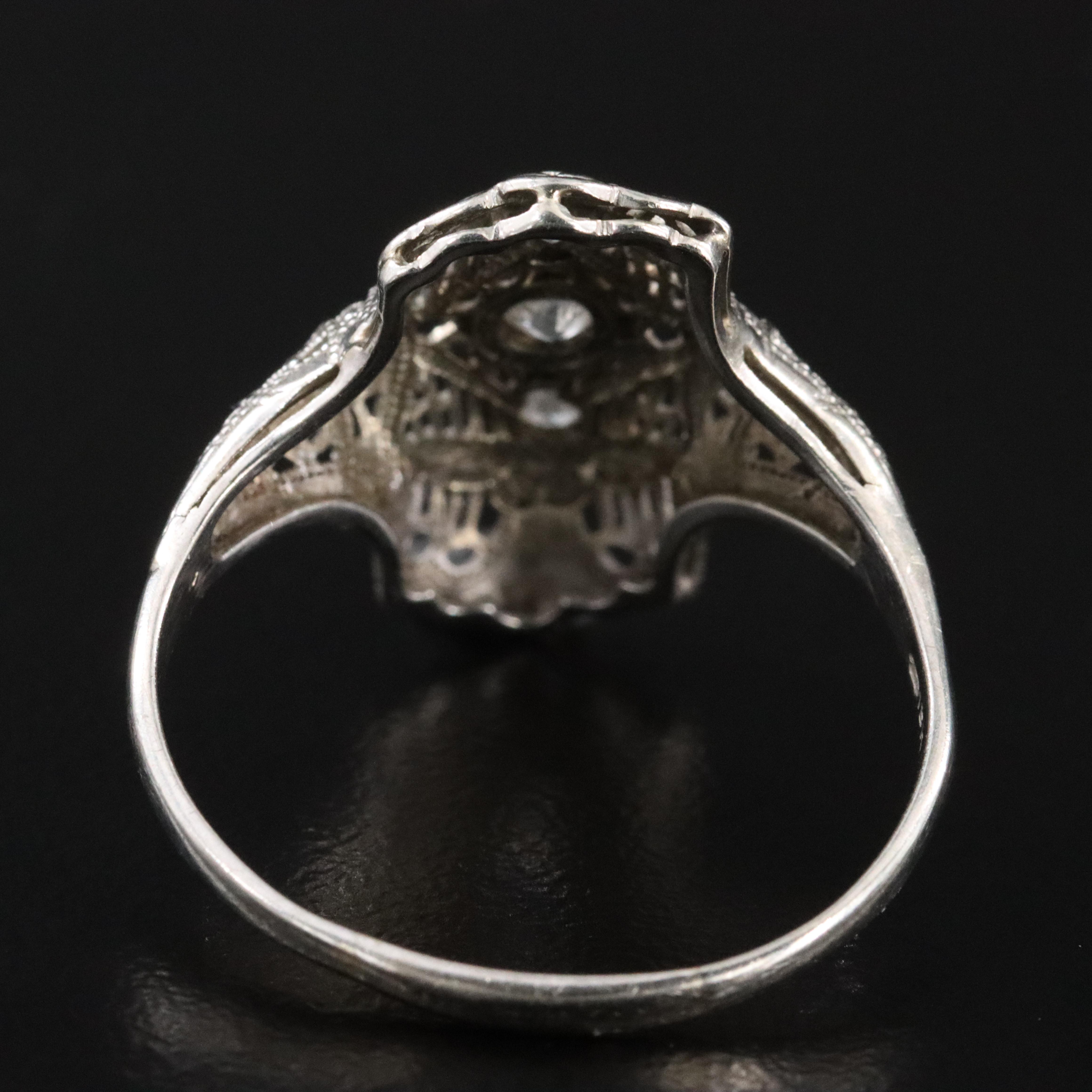 Art Deco 18K 0.17 CTW Diamond Latticework Ring