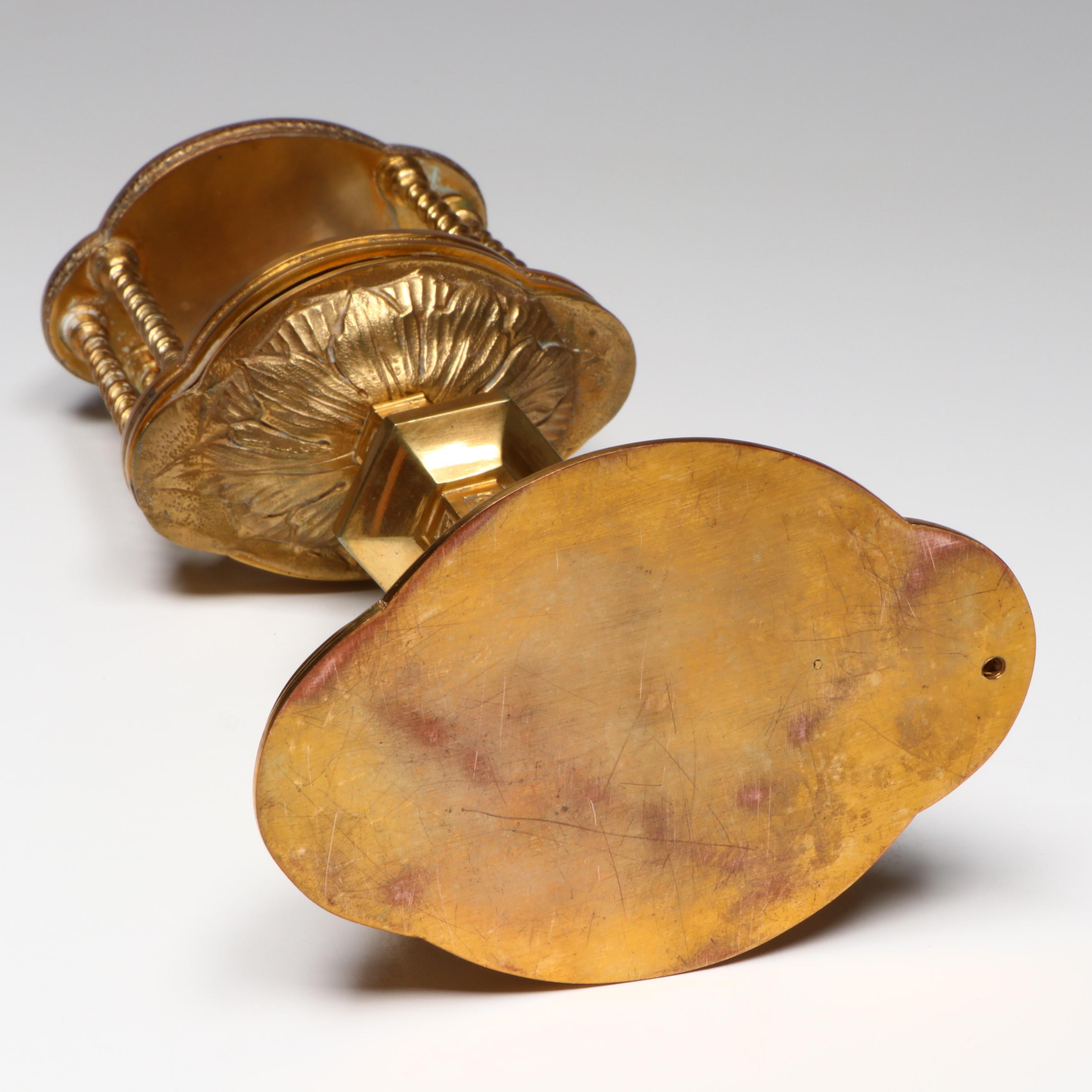 Italian Style Lapis Lazuli Embellished Brass Monstrance Reliquary