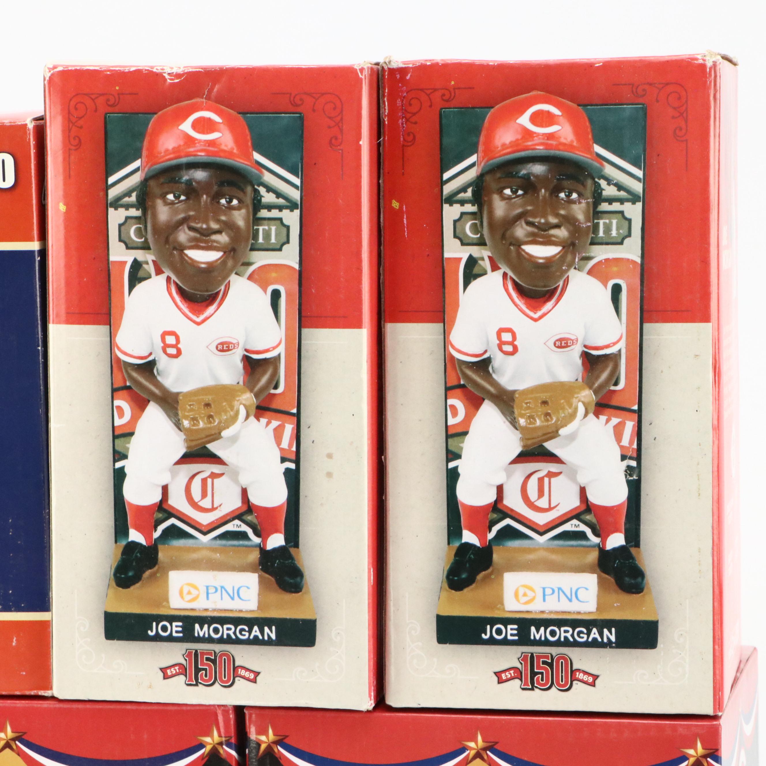 Cincinnati Reds Bobbleheads with Sealed Baseball Card Box and More