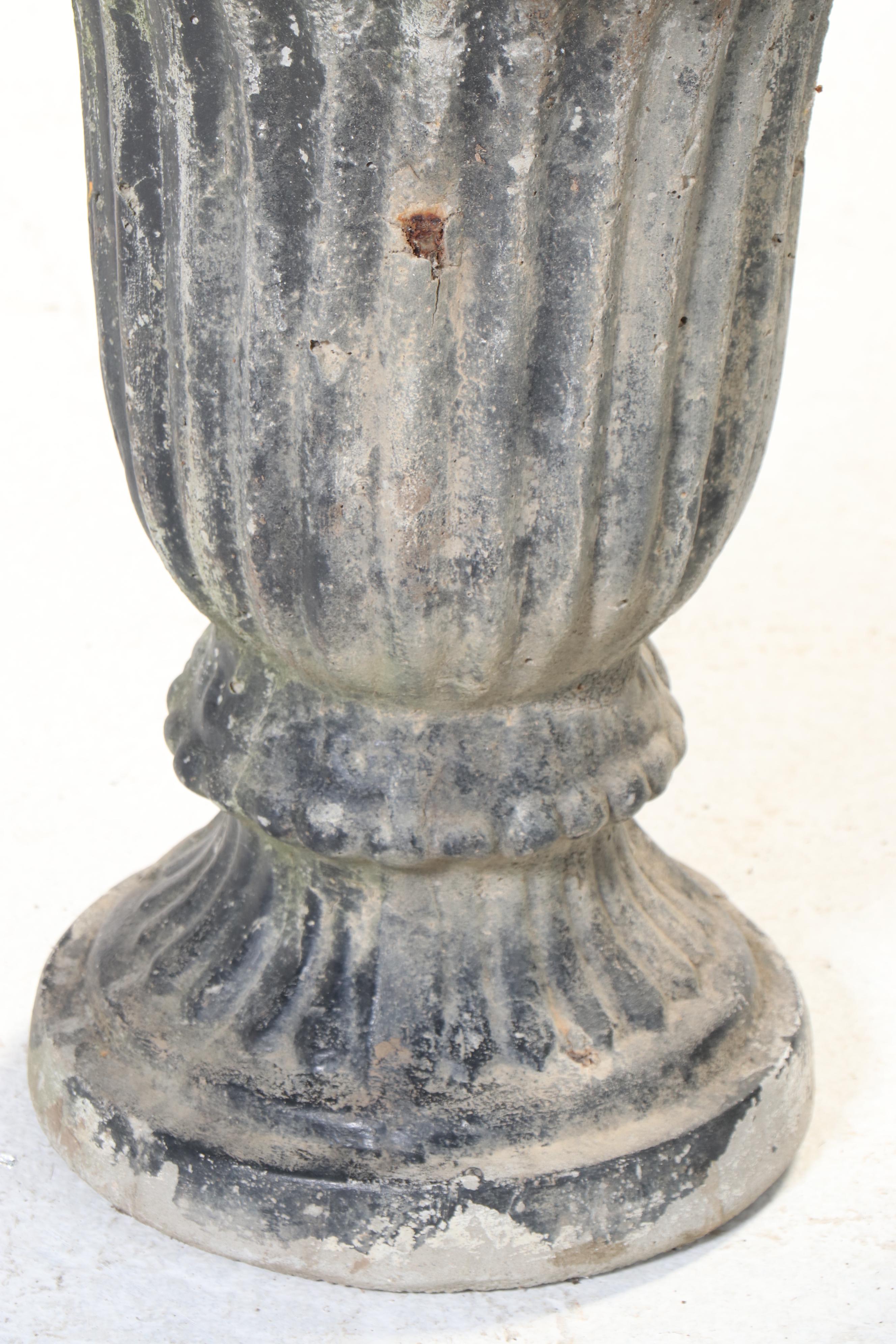 Floral Concrete Birdbath with Footed Planter