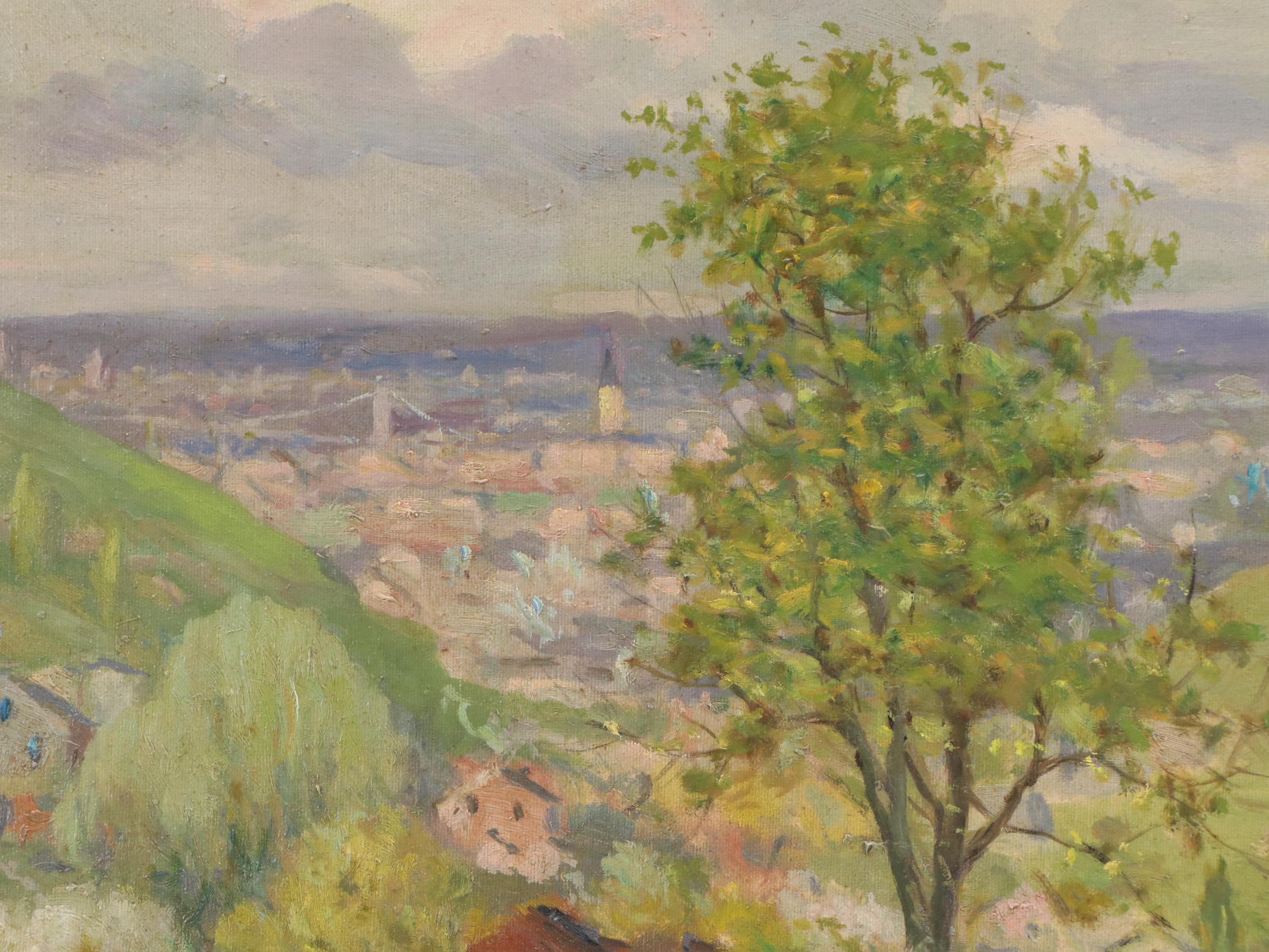 Charles Alfred Meurer Landscape Oil Painting of Cincinnati, 1938