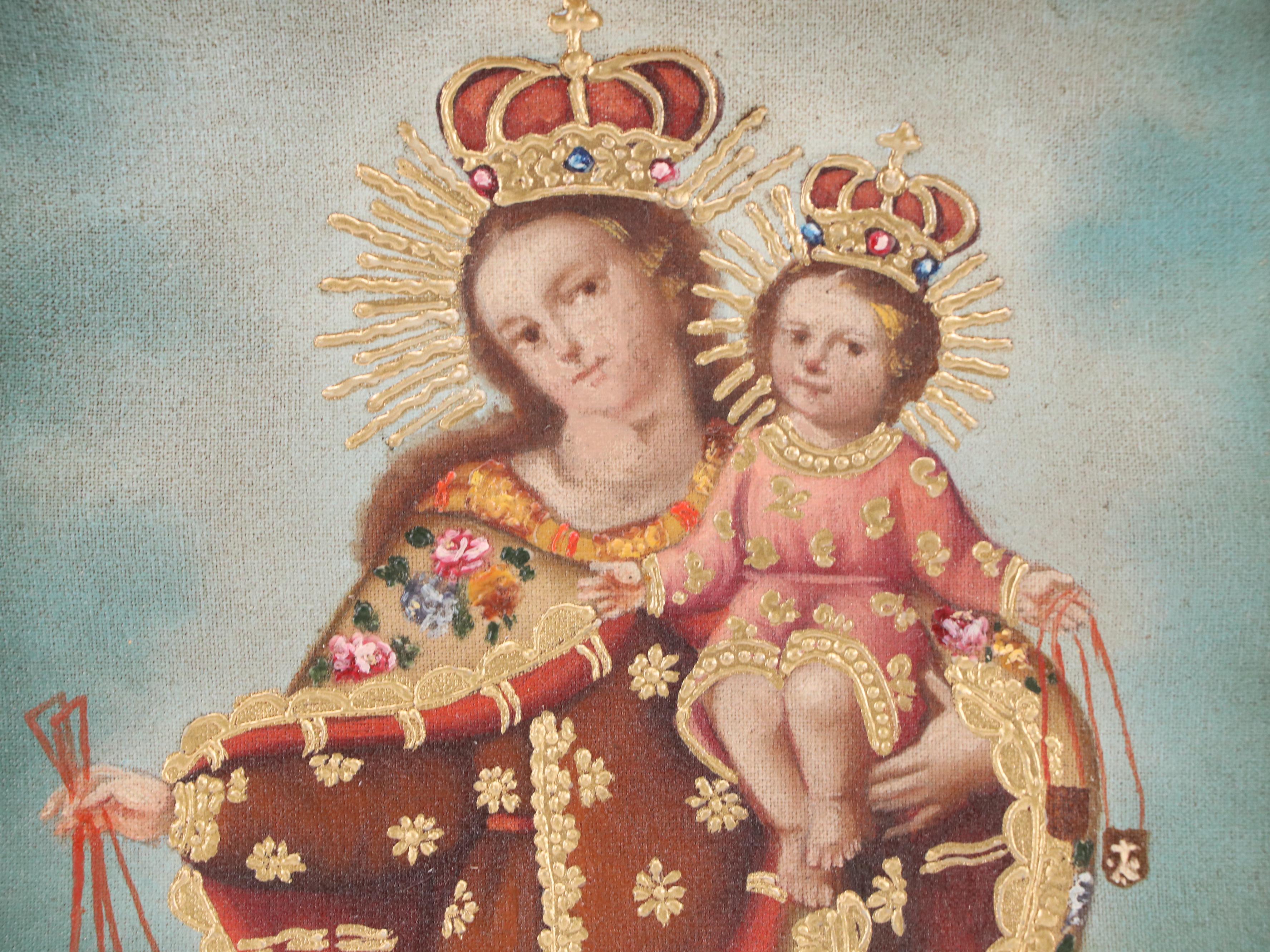 Ernesto Zuñiga Oil Painting "Virgen del Carmen," 1968