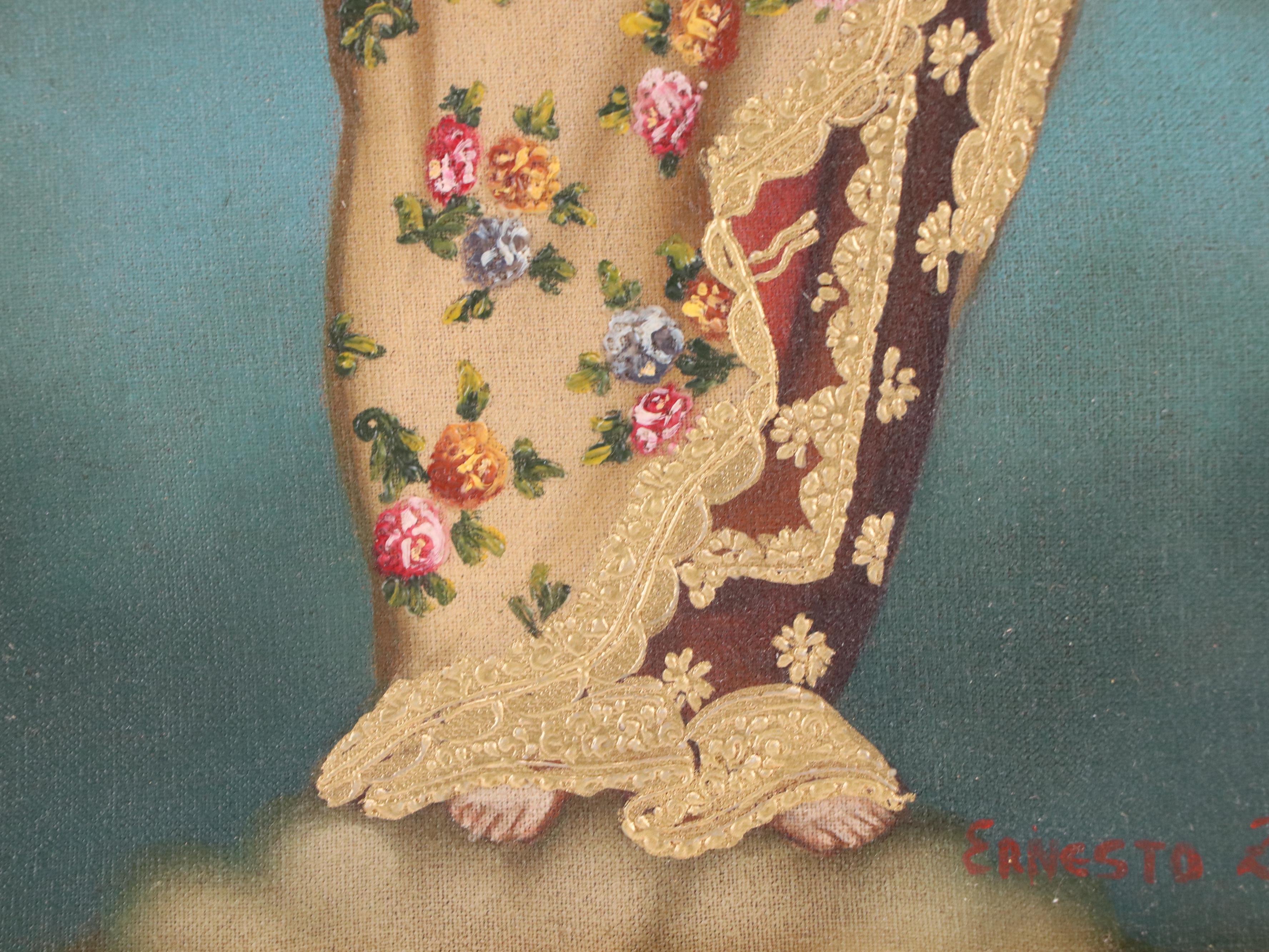 Ernesto Zuñiga Oil Painting "Virgen del Carmen," 1968