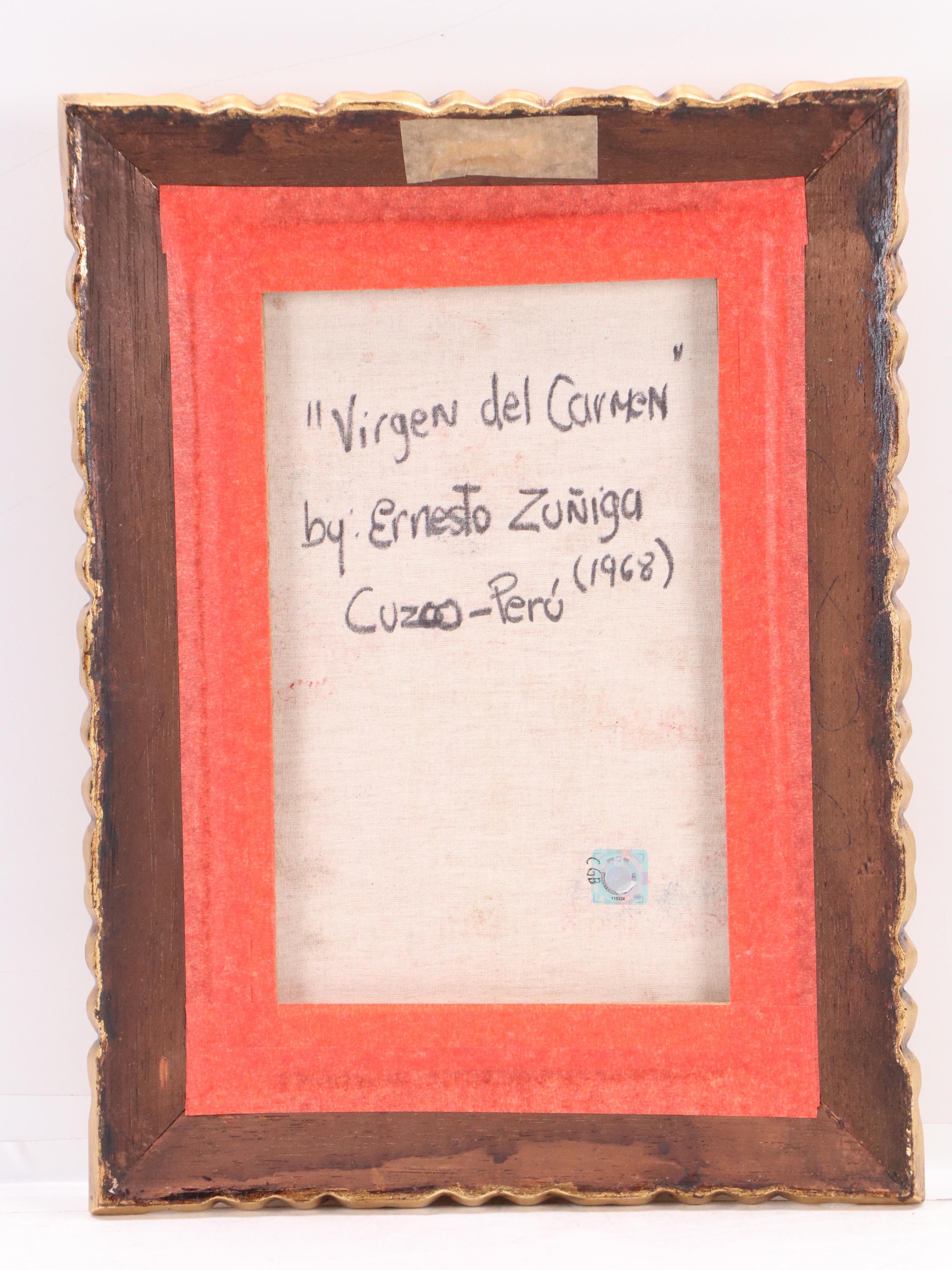 Ernesto Zuñiga Oil Painting "Virgen del Carmen," 1968