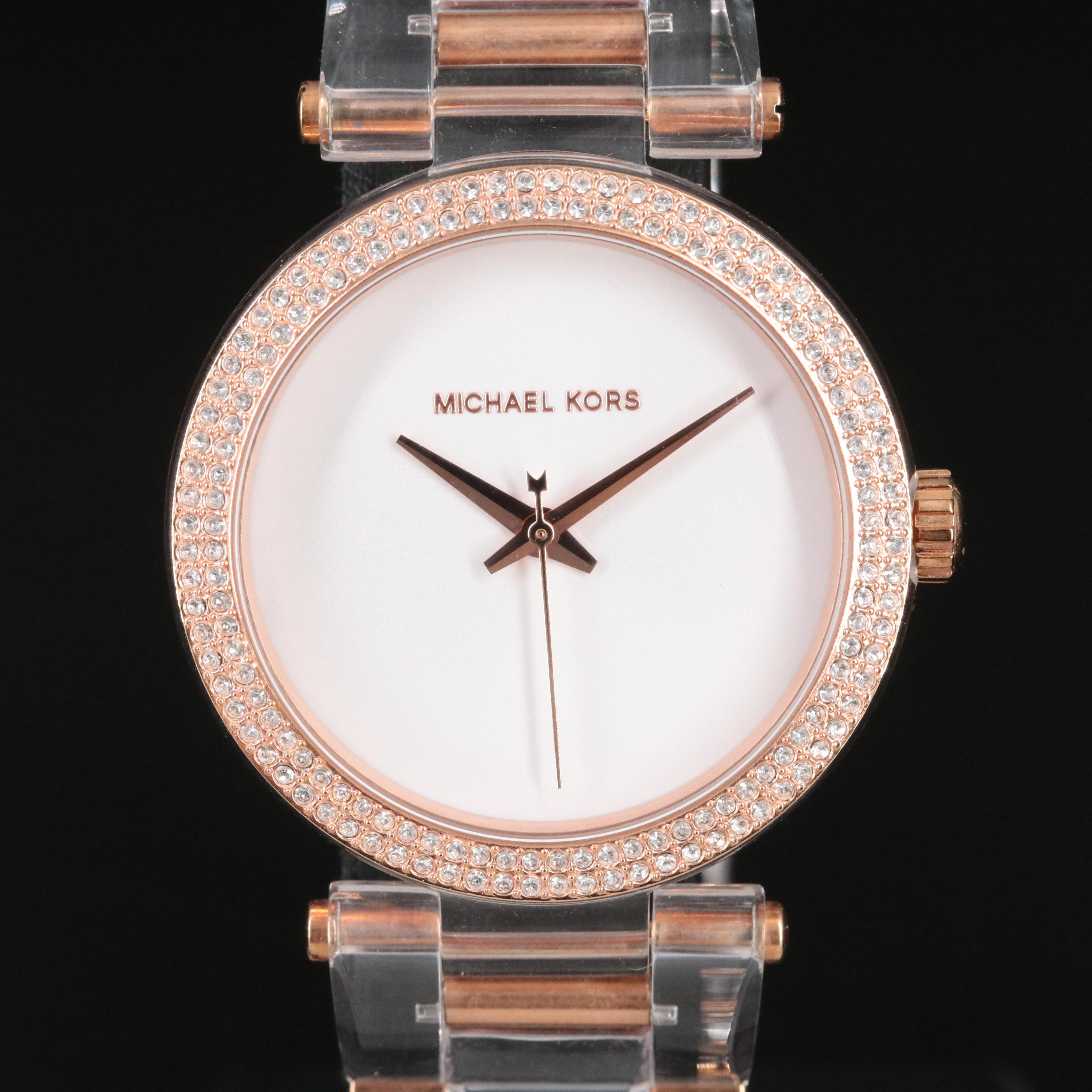 Michael Kors Delray Pavé Rose Gold Tone,Acetate Watch