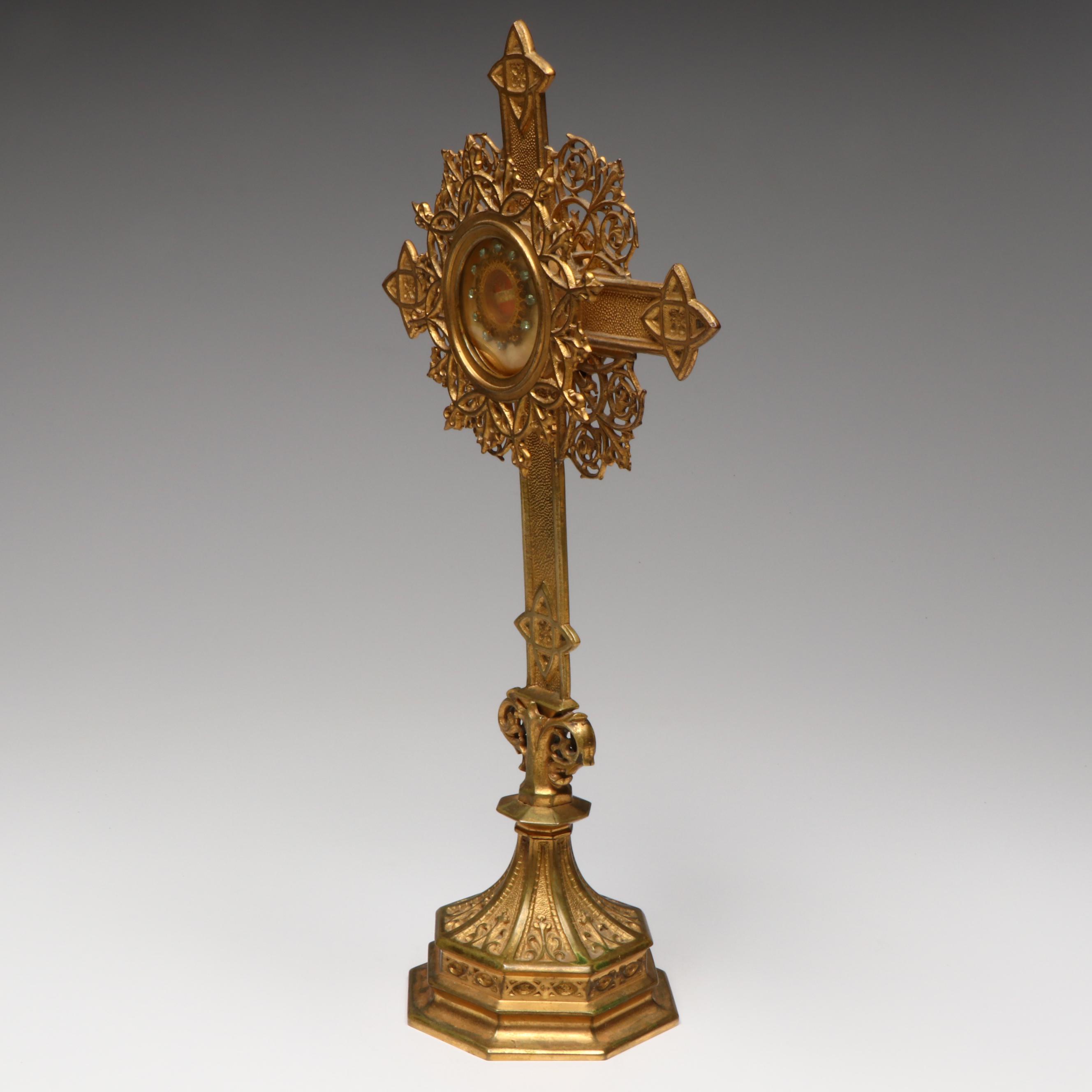 First Class Relic of True Cross of Jesus Christ in Monstrance Reliquary