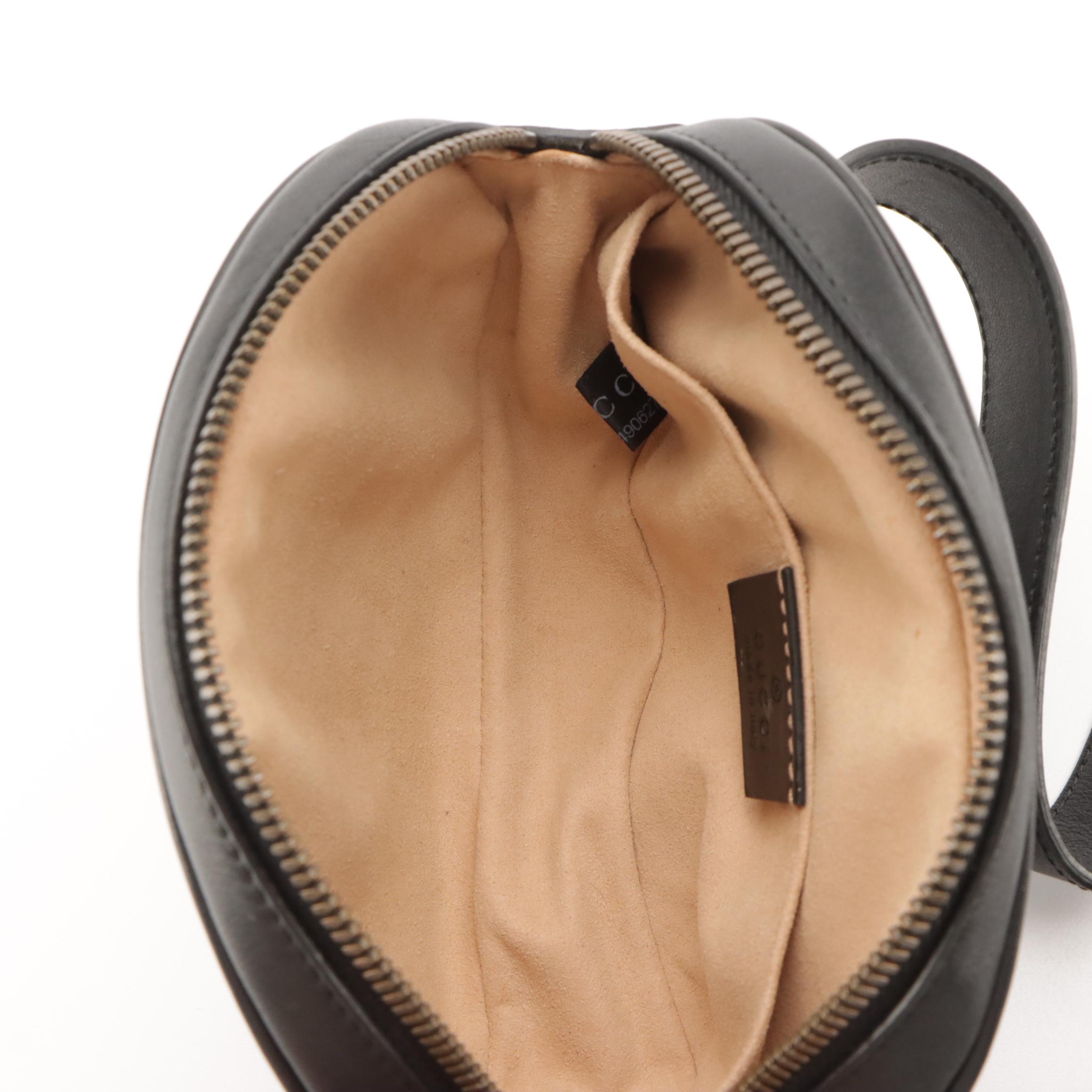 Gucci GG Marmont Belt Bag in Black Chevron Matelassé Leather