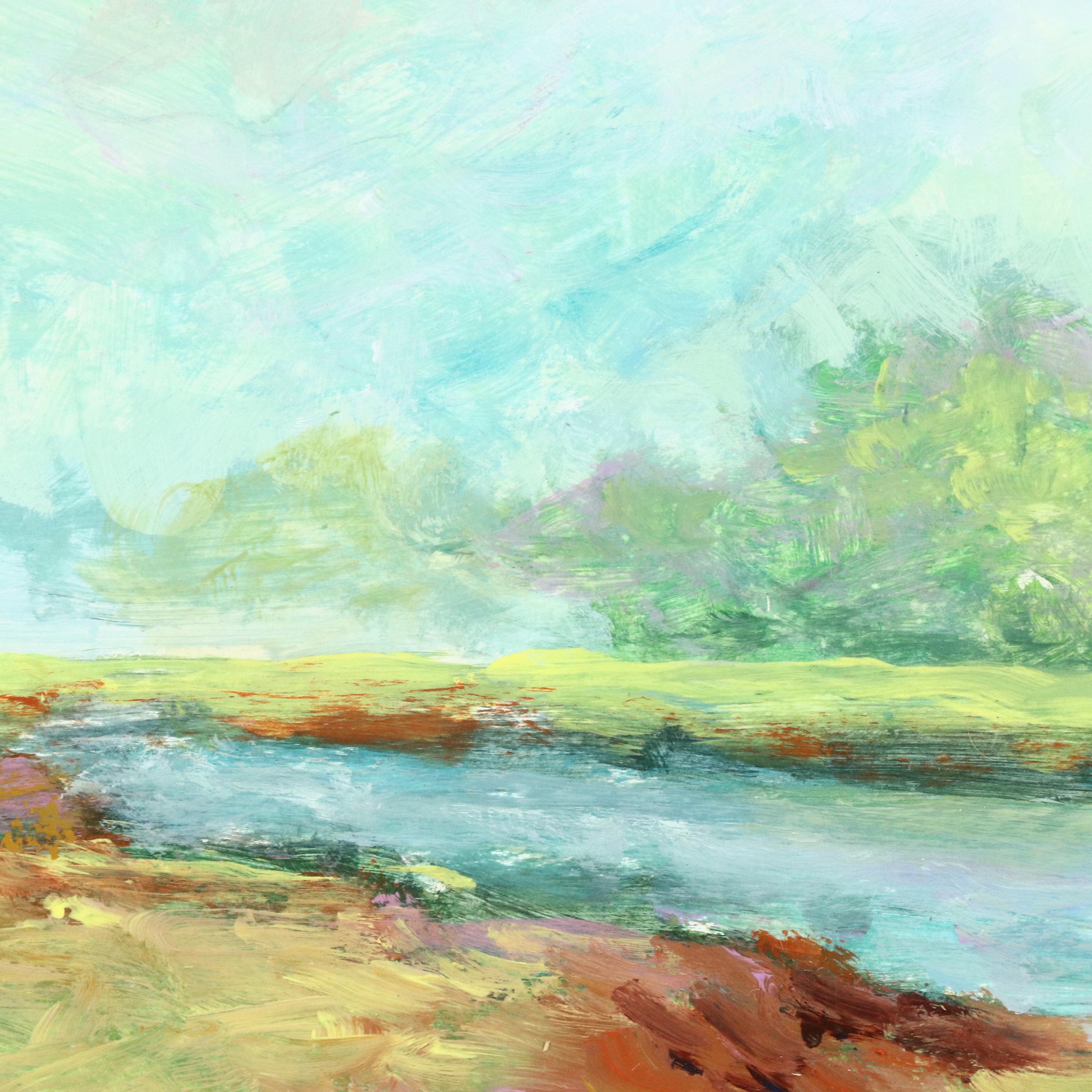 Robert Riddle Baker Landscape Acrylic Painting "Bright Day," 2024