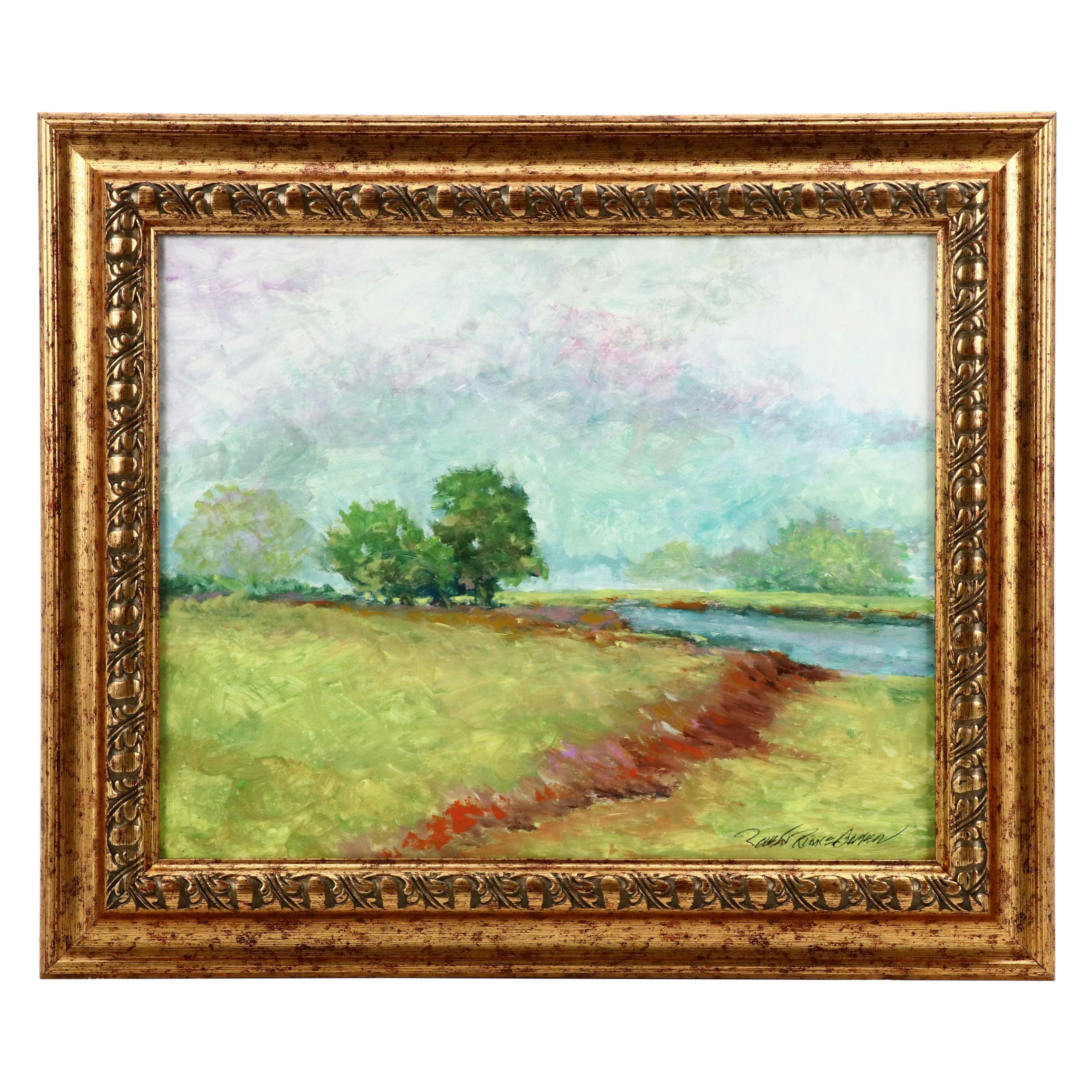 Robert Riddle Baker Landscape Acrylic Painting "Bright Day," 2024
