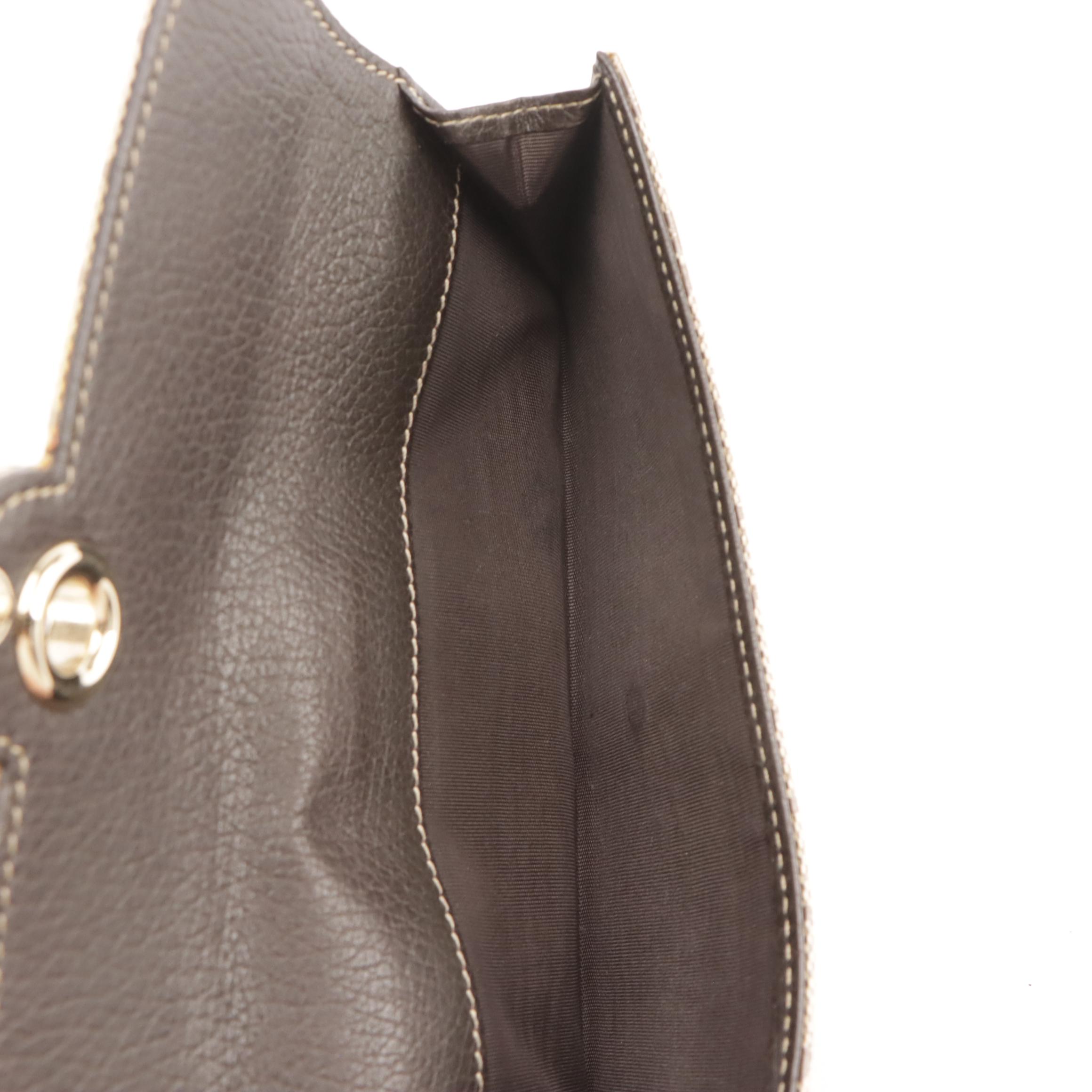 Gucci Eclipse Continental Wallet in GG Crystal Canvas and Brown Grained Leather
