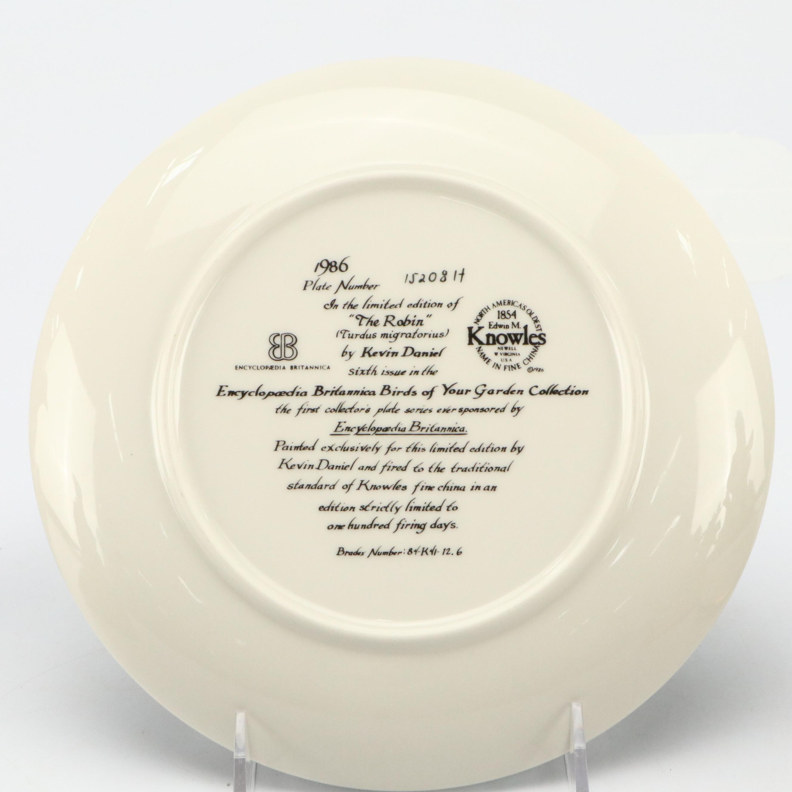 Edwin M. Knowles "The Robin" Collector Plate with Bird Figurines and Music Boxes