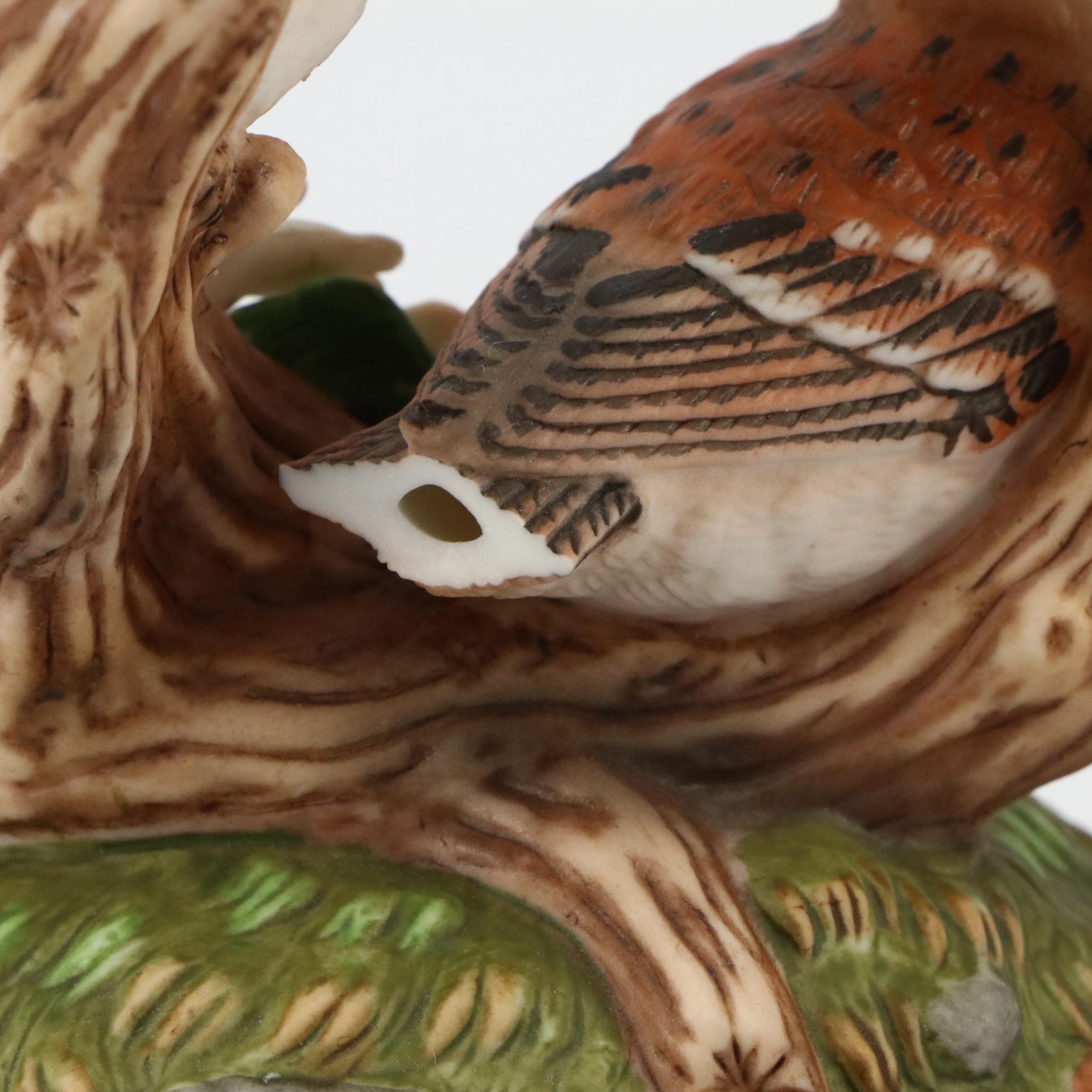 Edwin M. Knowles "The Robin" Collector Plate with Bird Figurines and Music Boxes