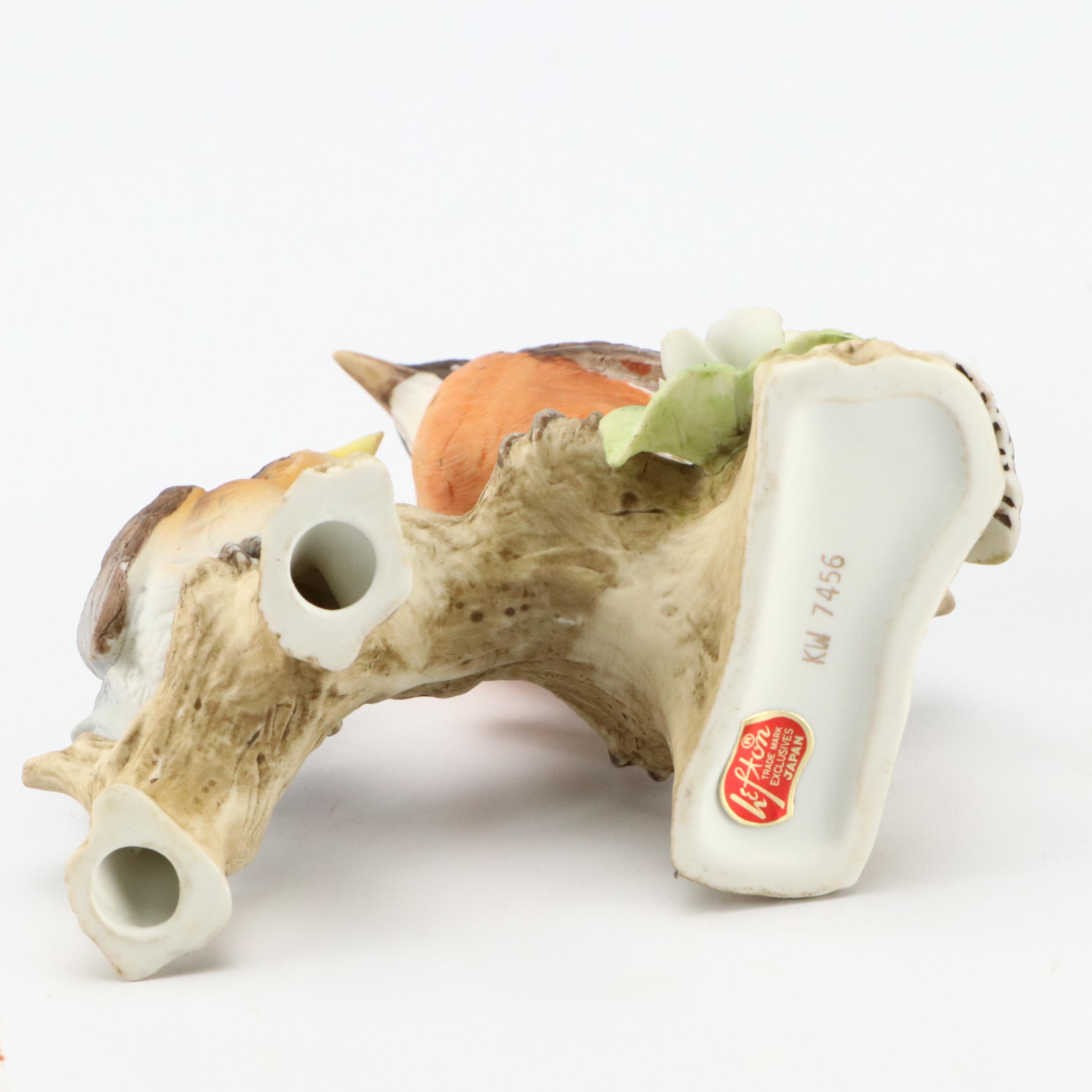 Edwin M. Knowles "The Robin" Collector Plate with Bird Figurines and Music Boxes