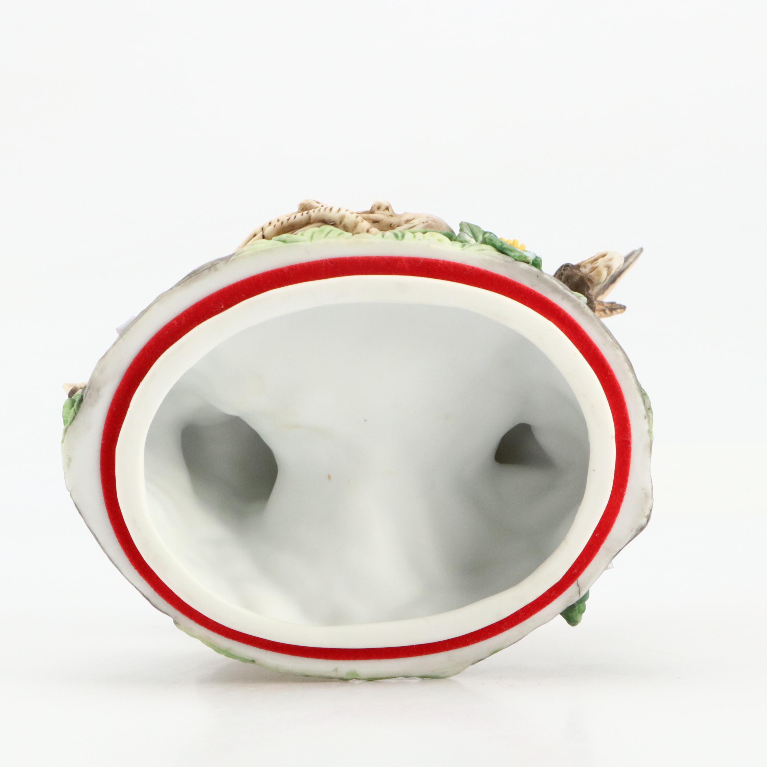 Edwin M. Knowles "The Robin" Collector Plate with Bird Figurines and Music Boxes