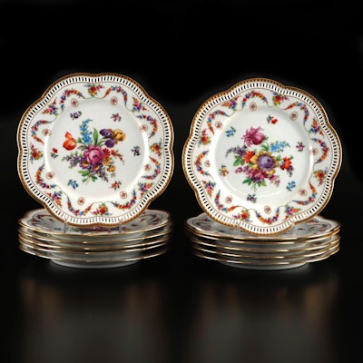 Schumann German Porcelain "Rheinland" Plates, Mid to Late 20th Century Schumann German Porcelain "Rheinland" Plates, Mid to Late 20th Century